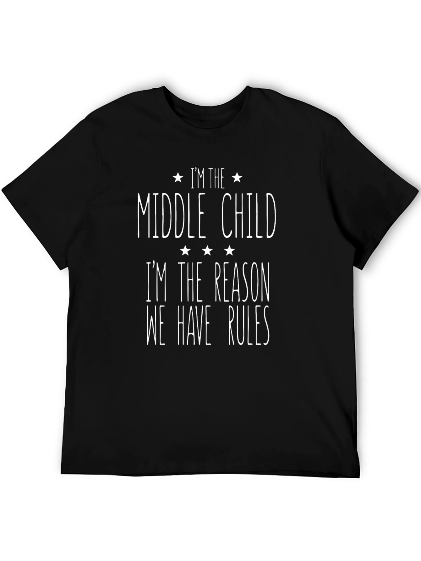 Black Middle Child Rules T-Shirt Funny Family Tee view 5