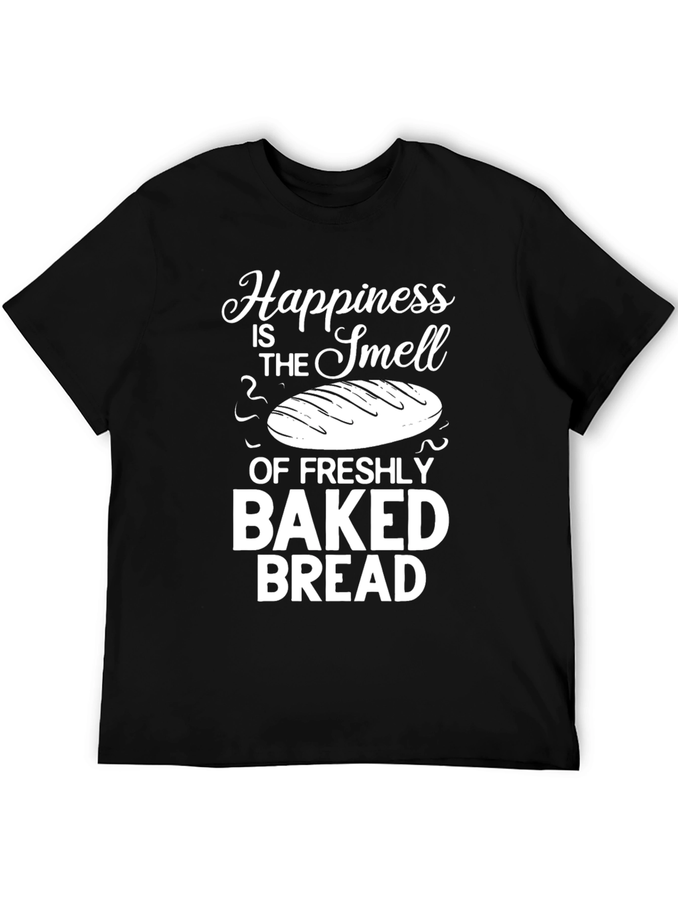 Black Fresh Baked Bread T-Shirt - Happiness Smell view 5