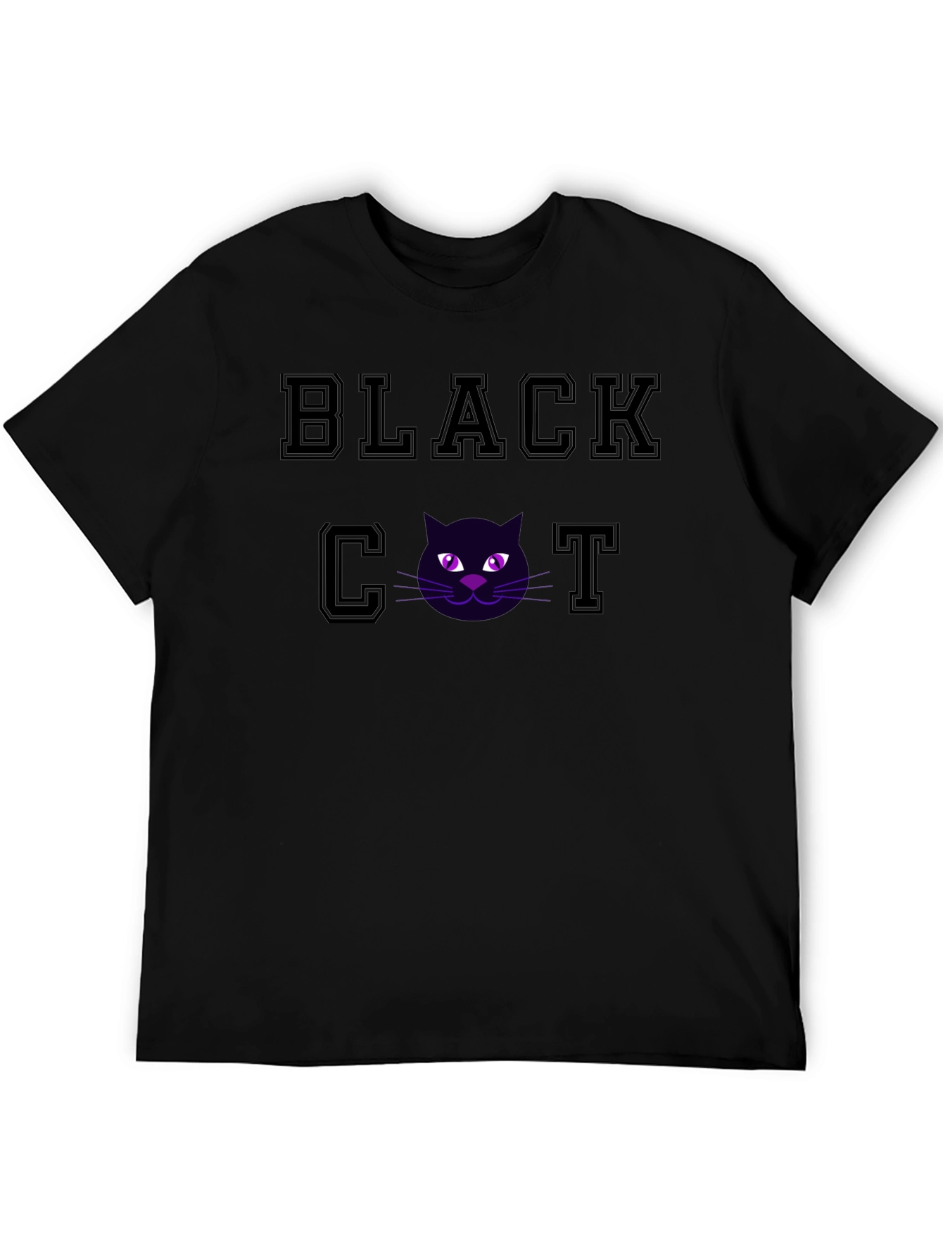 Black Black Cat Graphic T-Shirt - Soft Cotton Tee view 5