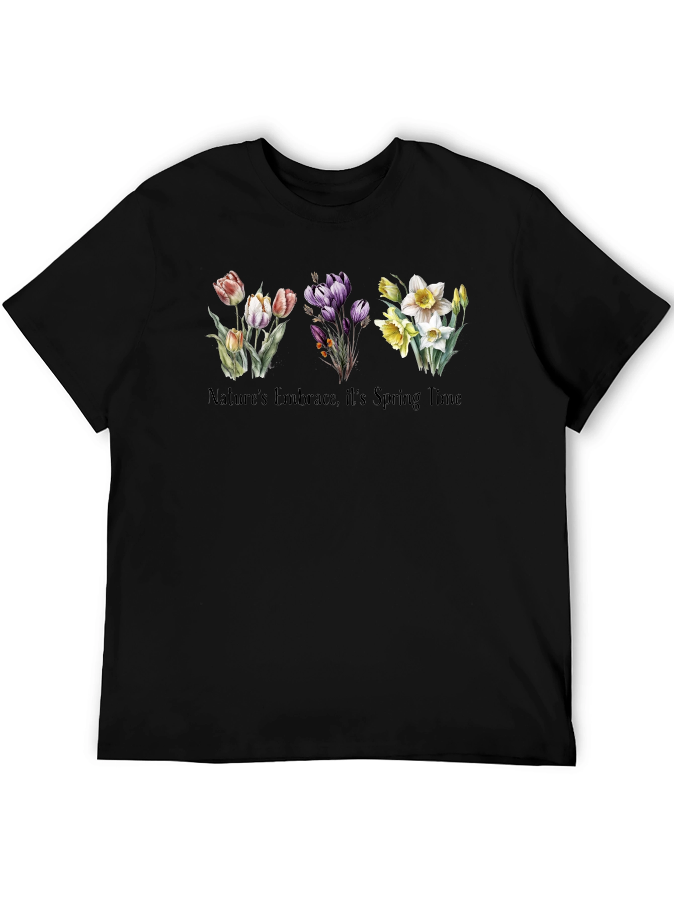 Black Nature's Embrace Springtime T-Shirt view 5