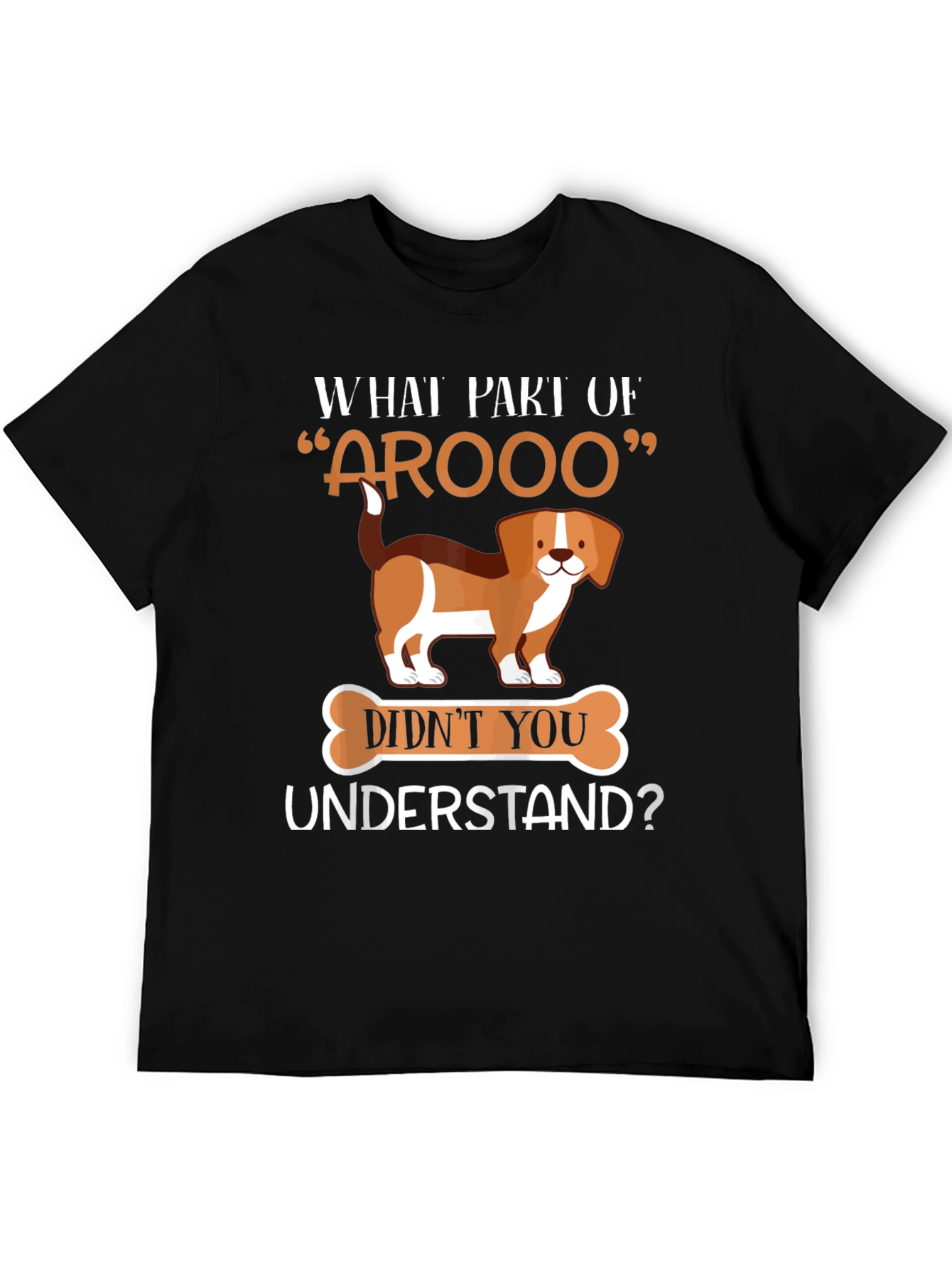 Black Funny "Arooo" Dog Lover T-Shirt view 5