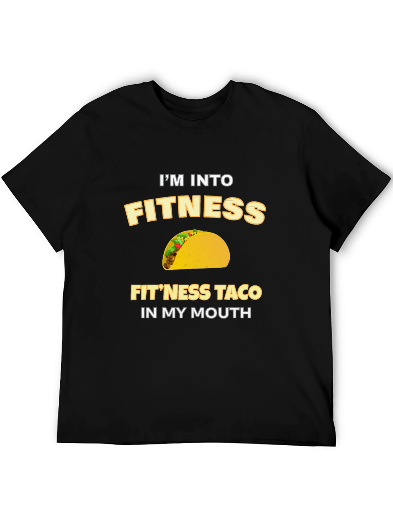 Black I'm Into Fit'ness Taco Graphic T-Shirt view 5