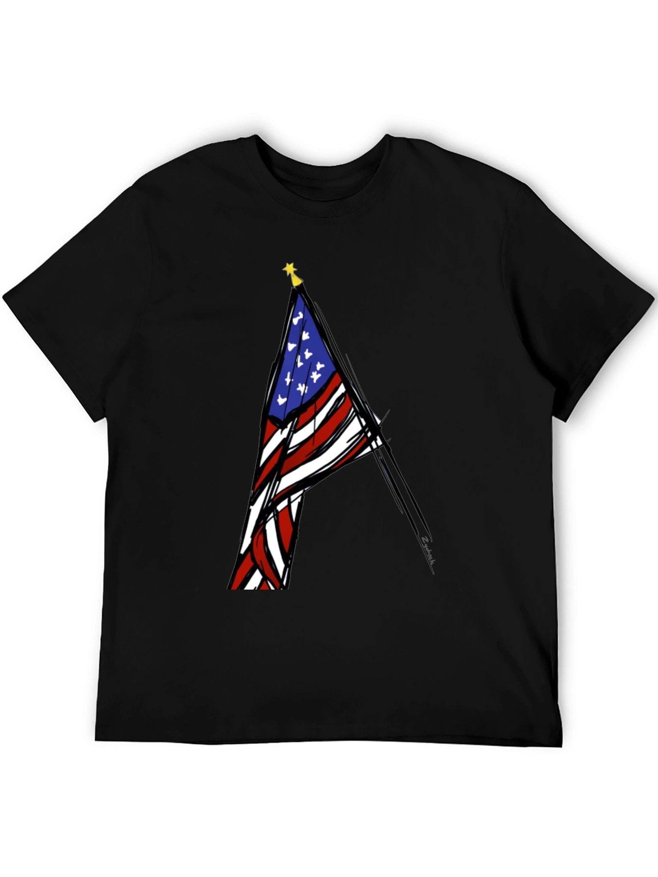 Black USA Flag Graphic T-Shirt - Patriotic Fashion view 5