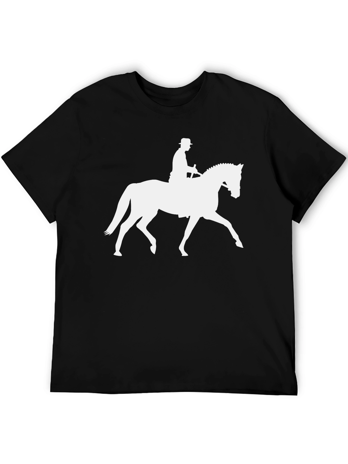 Black Equestrian Silhouette T-Shirt - Stylish Rider Design view 5