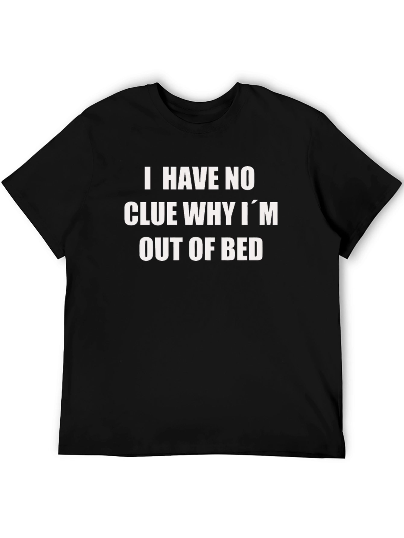 Black Funny "Out of Bed" Black Graphic Tee view 5