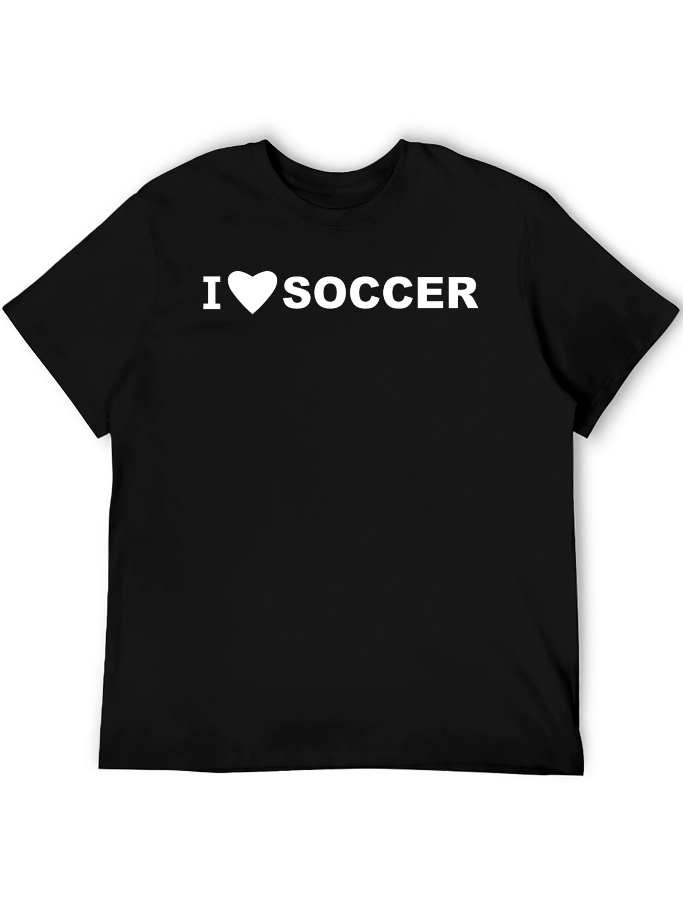 Black I Heart Soccer Black T-Shirt view 5
