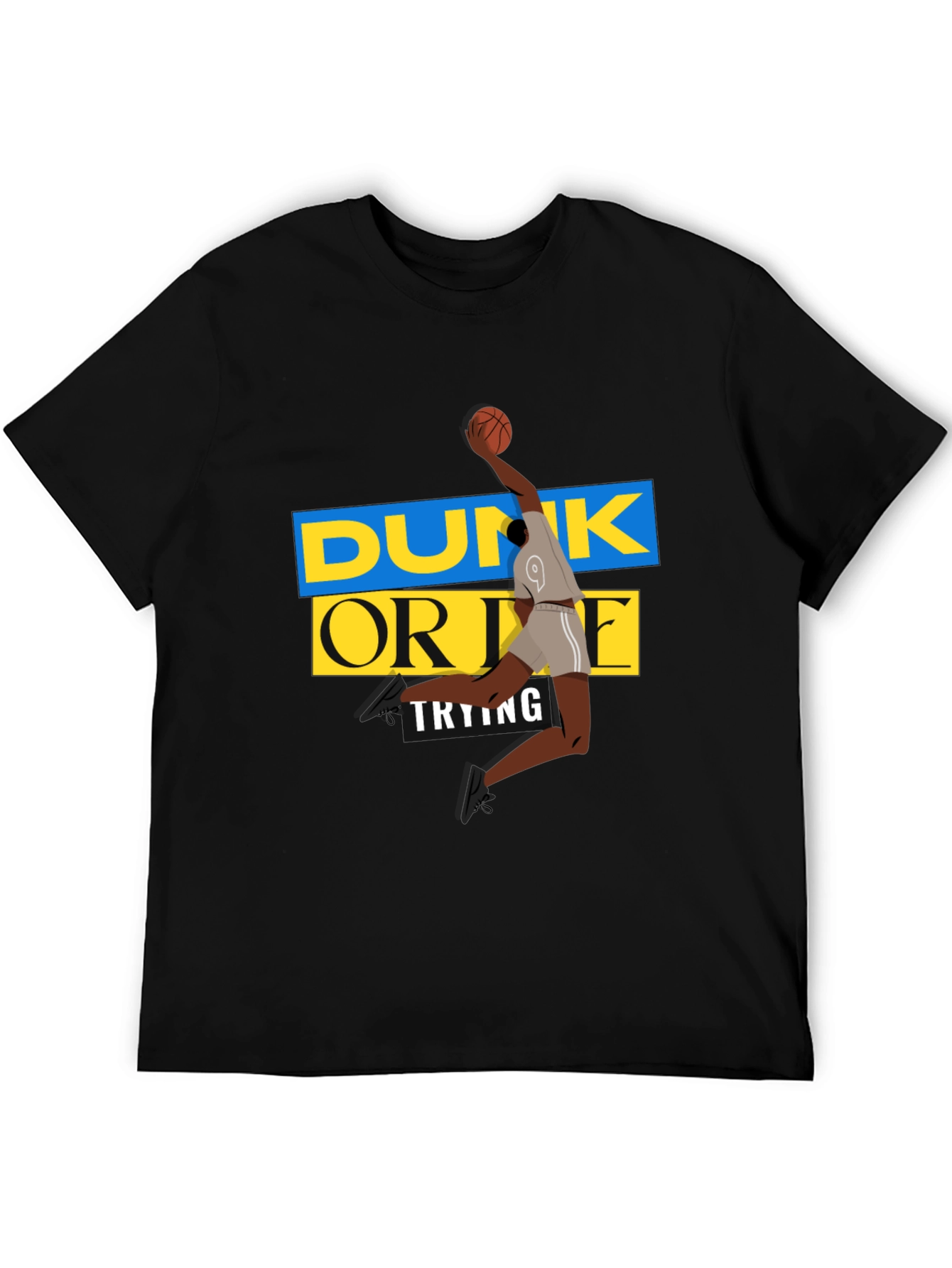 Dunk Or Die Trying Men's Black Graphic Tee - 5