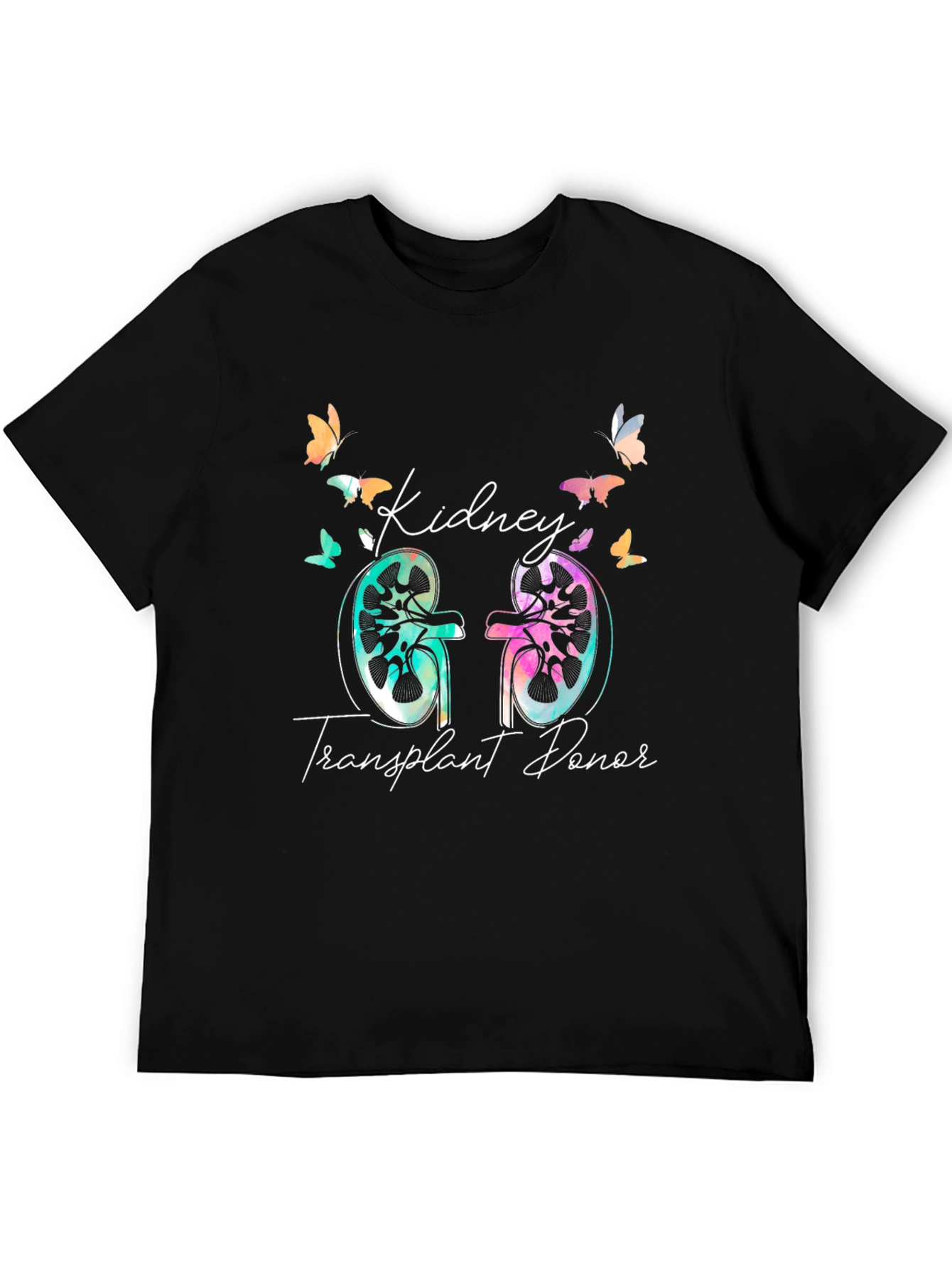 Black Kidney Transplant Donor T-Shirt Butterfly Design view 5