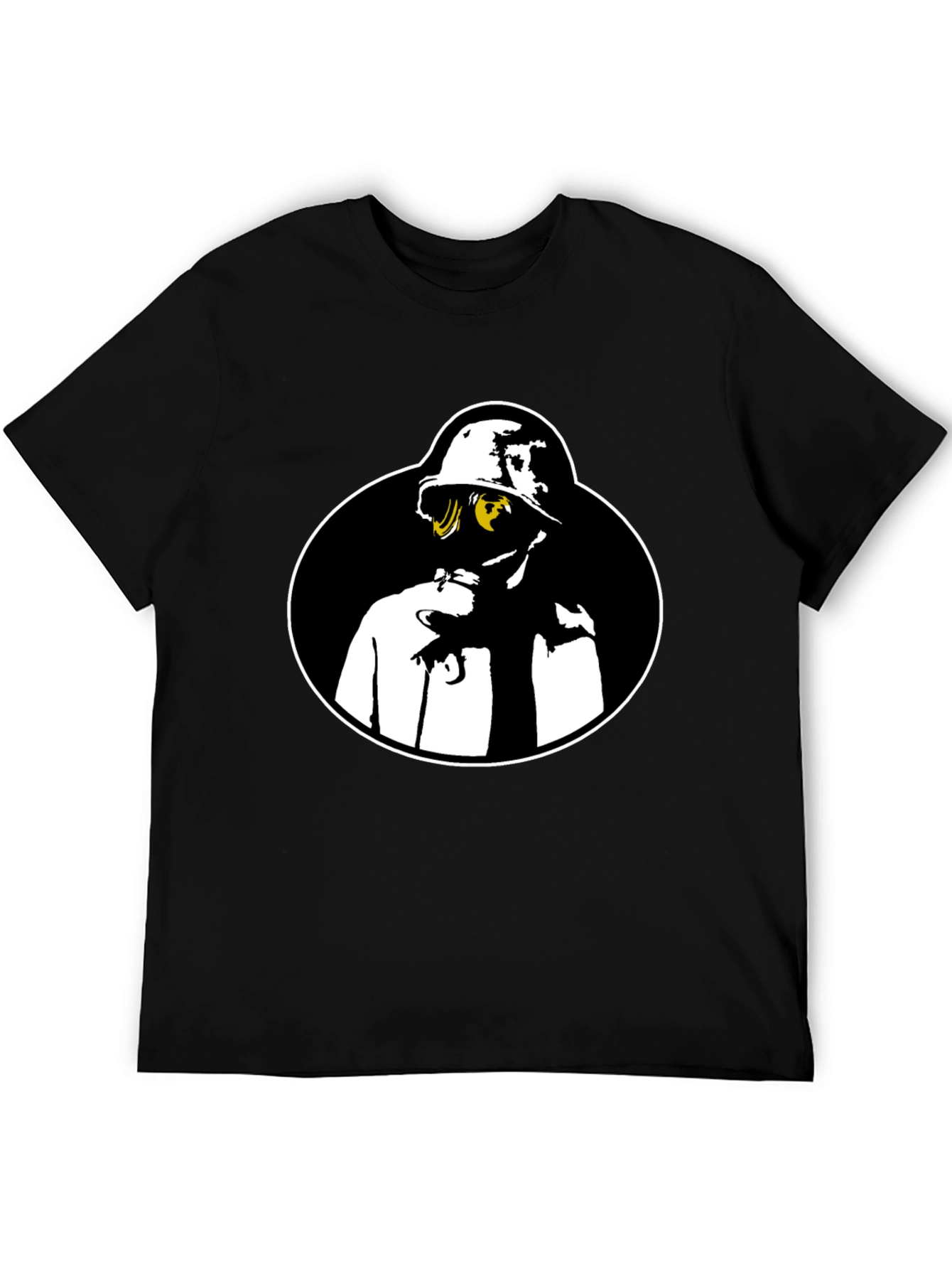 Black Gas Mask Graphic Tee - Black Crew Neck Shirt view 5