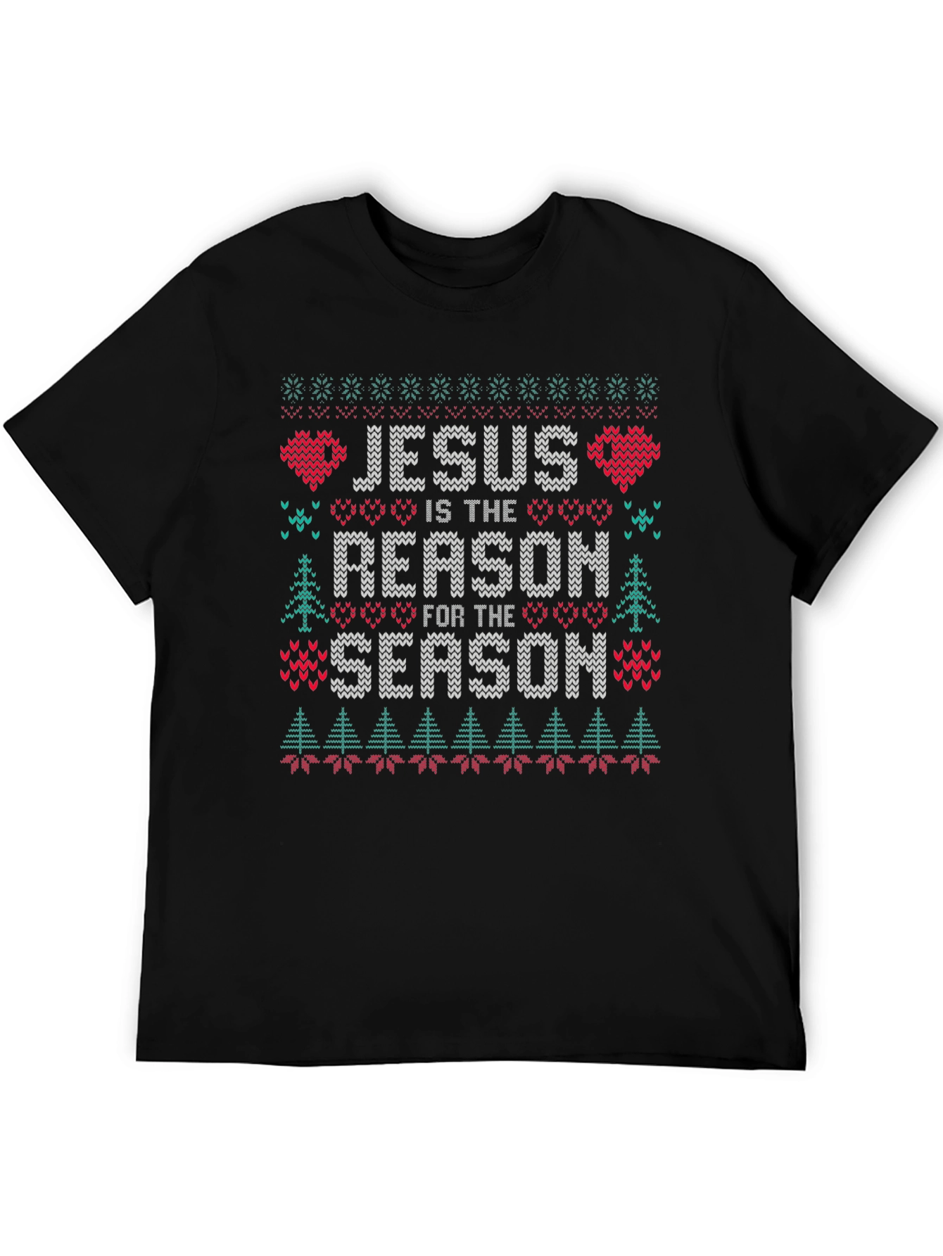Black Jesus is the Reason Christmas Ugly Sweater T-Shirt view 5