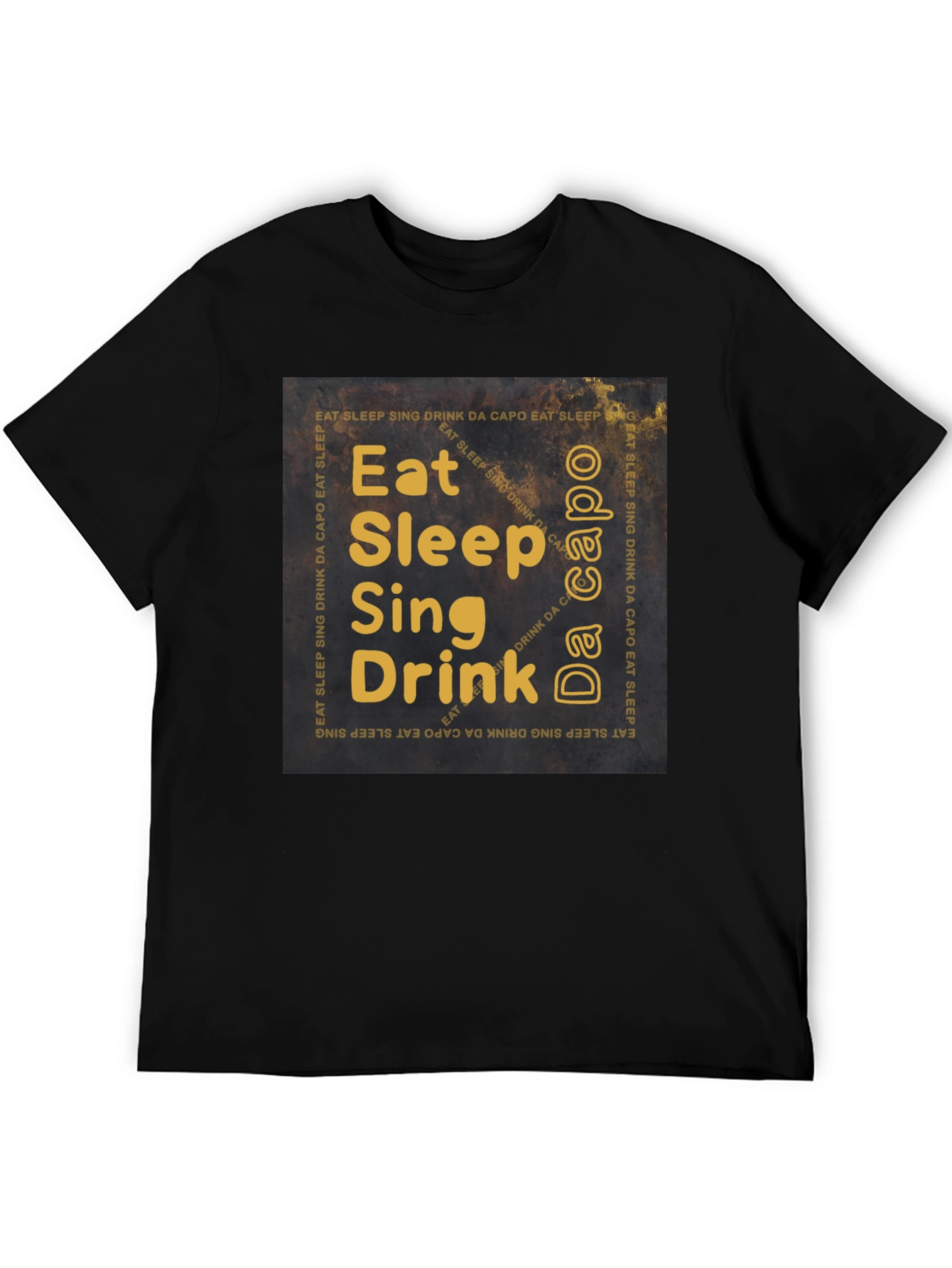 Black Eat Sleep Sing Drink T-Shirt - Musician's Daily Life view 5