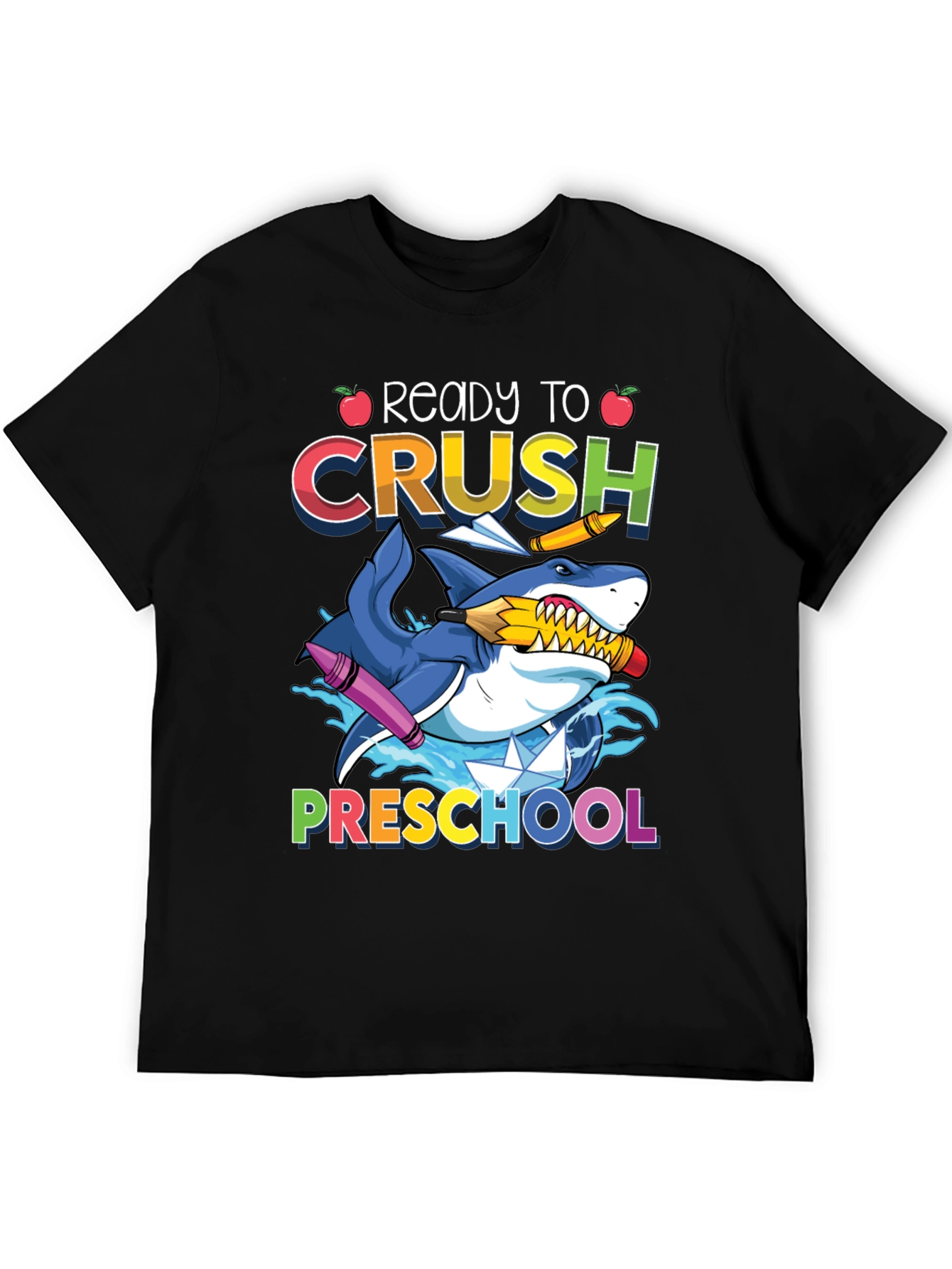 Black Ready to Crush Preschool Shark T-Shirt view 5