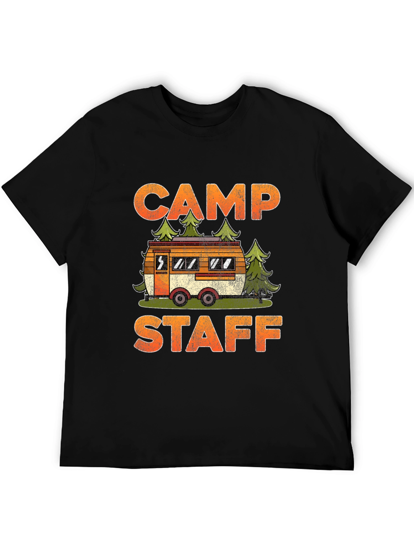Black Camp Staff Graphic Tee - Camping Adventure T-Shirt view 5