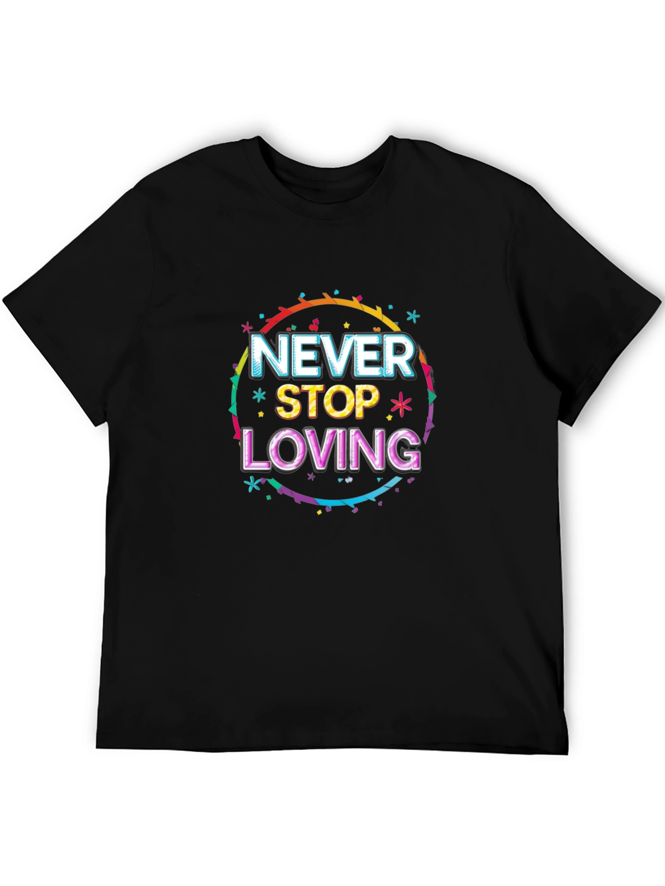 Black Never Stop Loving Graphic Tee - Black view 5