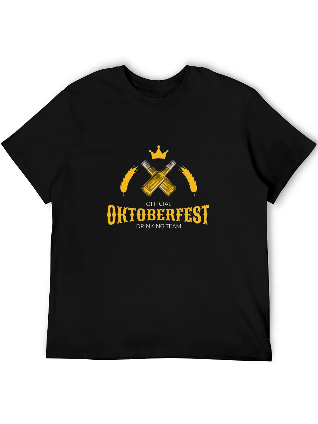 Black Oktoberfest Drinking Team T-Shirt - Beer & Crown Design view 5