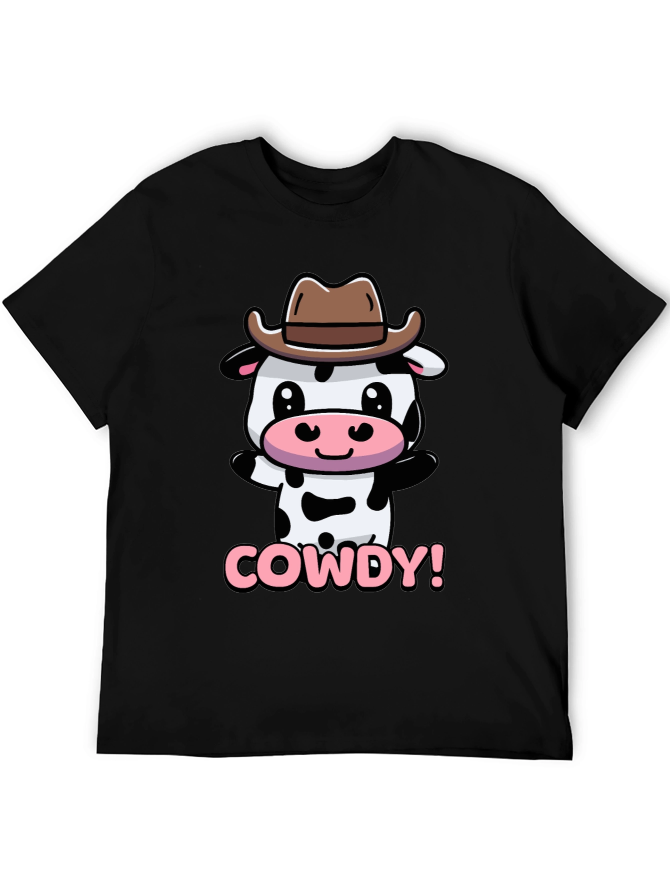 Black Cute Cowdy Cowboy Cow T-Shirt view 5