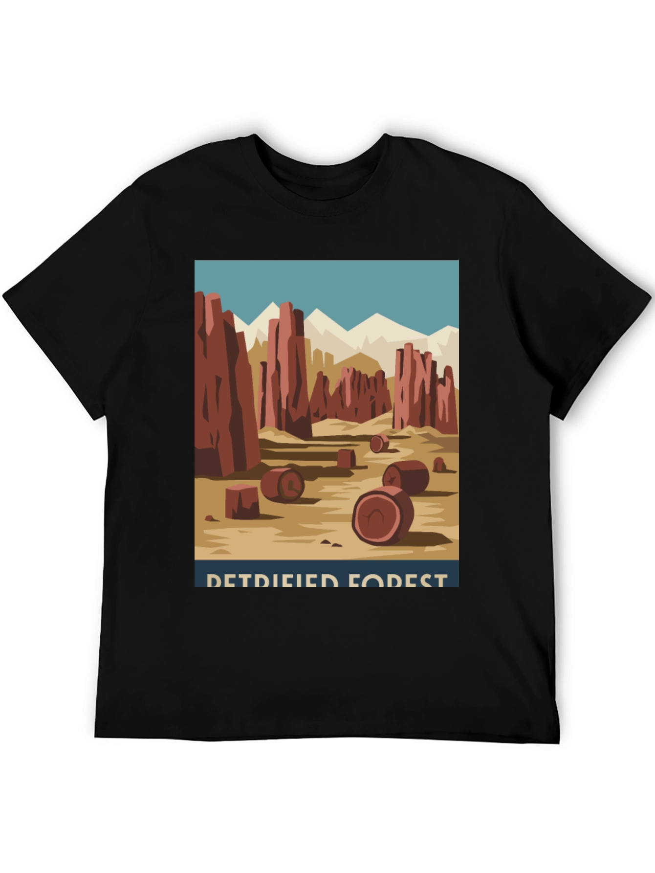 Black Petrified Forest T-Shirt - Retro Desert Graphic Tee view 5