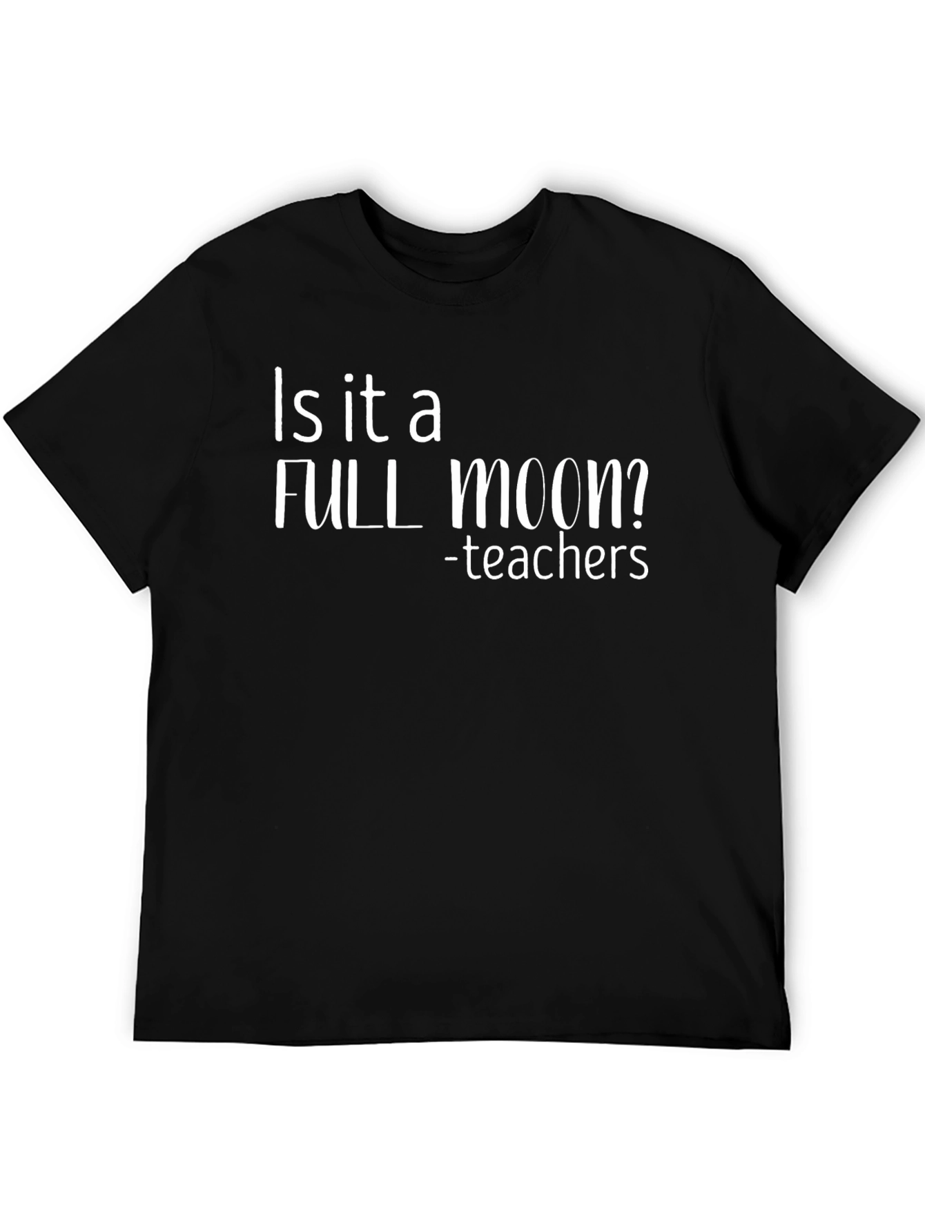 Black Full Moon Teachers Black Graphic T-Shirt view 5