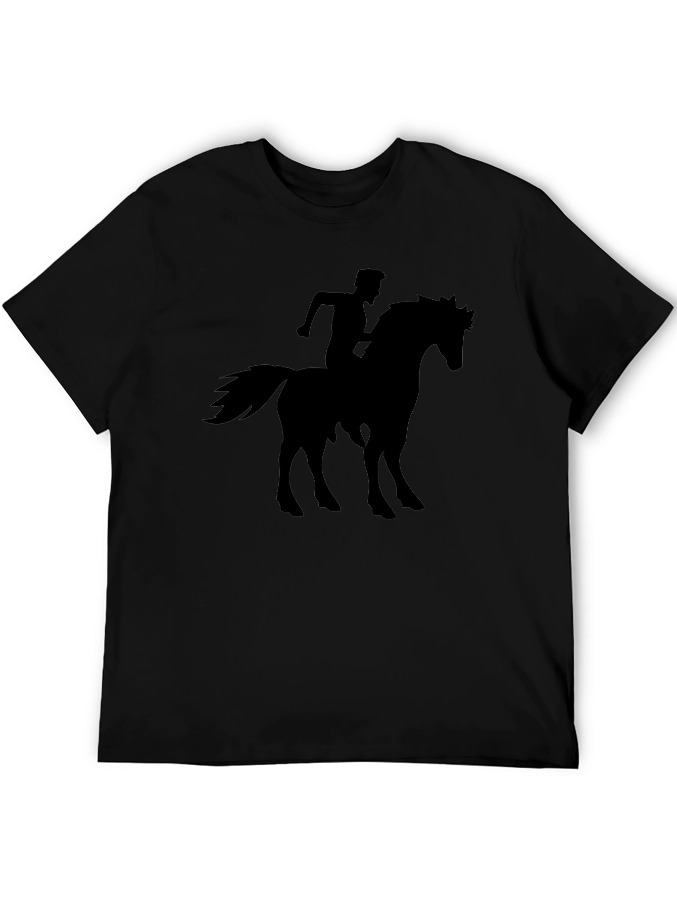 Black Black Horse Rider Graphic Tee - Cool Design view 5