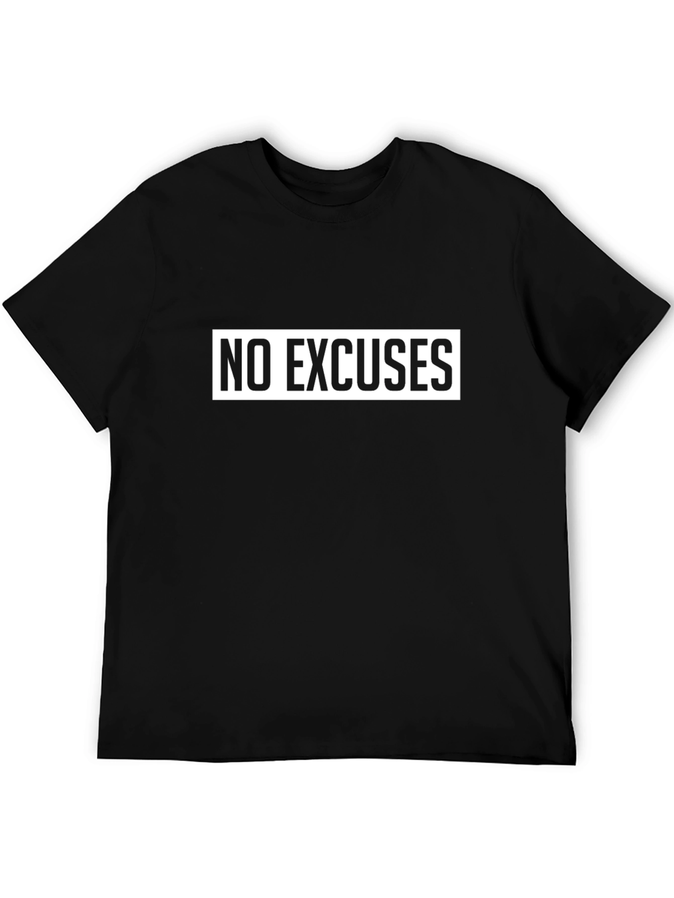 Black No Excuses Black T-Shirt - Motivational Graphic Tee view 5