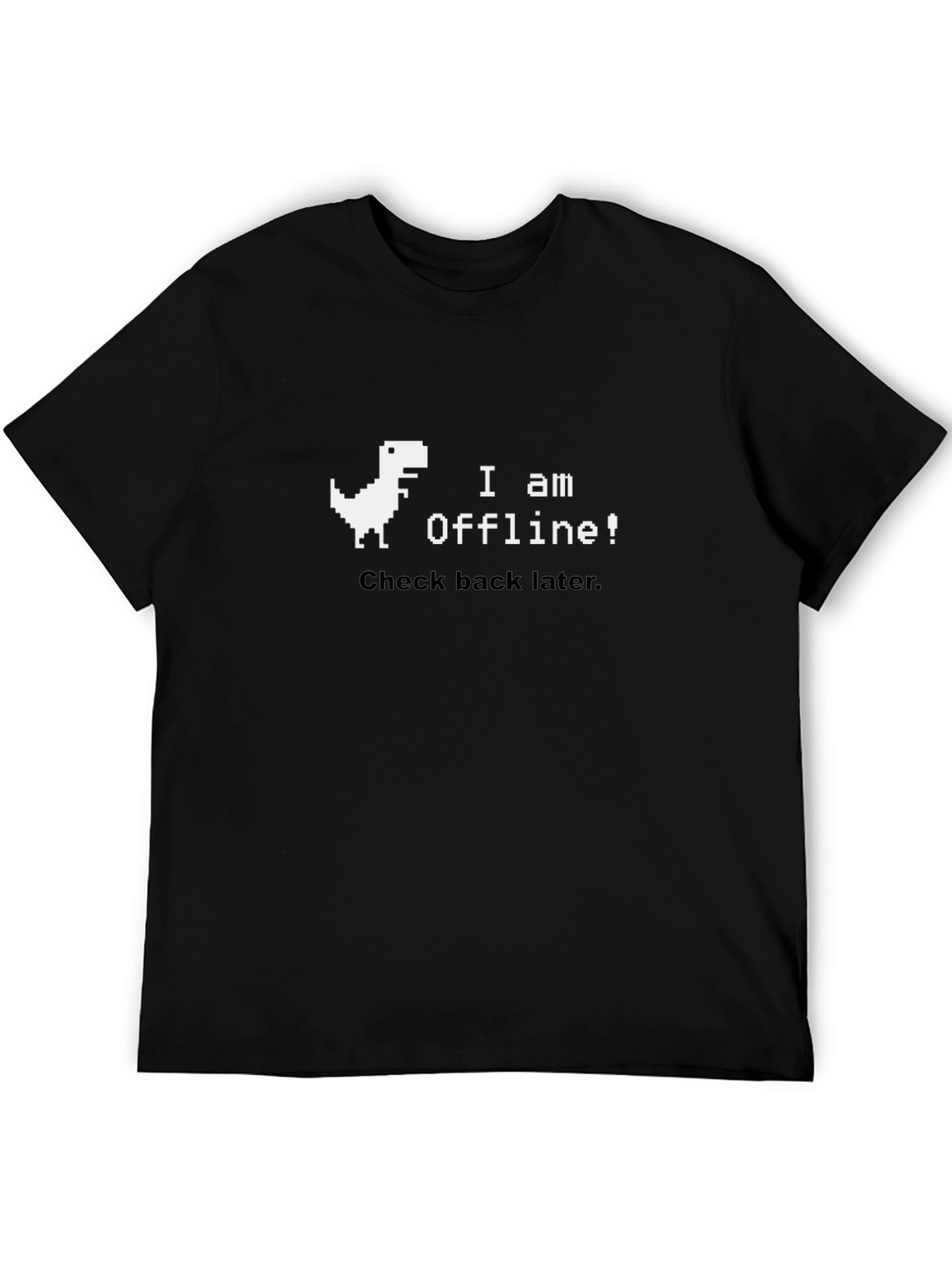Black I am Offline! Black T-Shirt view 5