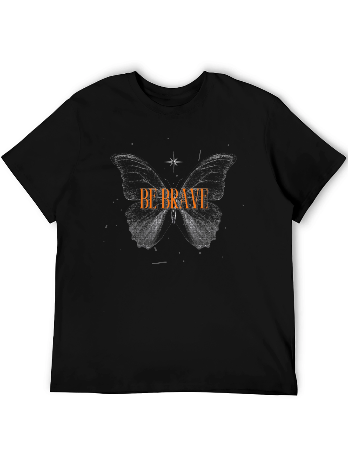 Black Be Brave Butterfly Graphic Tee - Black view 5