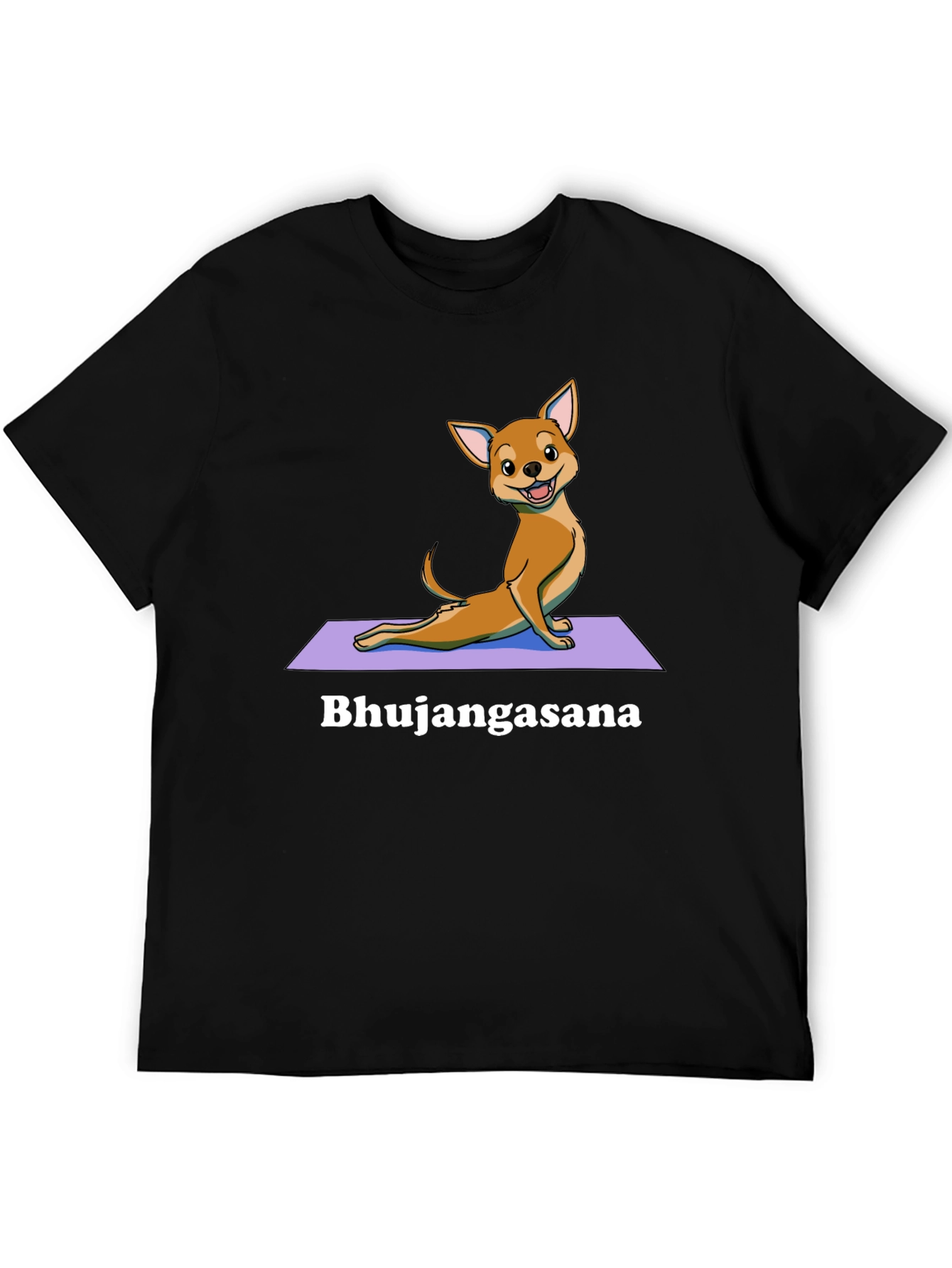 Black Yoga Dog T-Shirt - Bhujangasana Cobra Pose Tee view 5