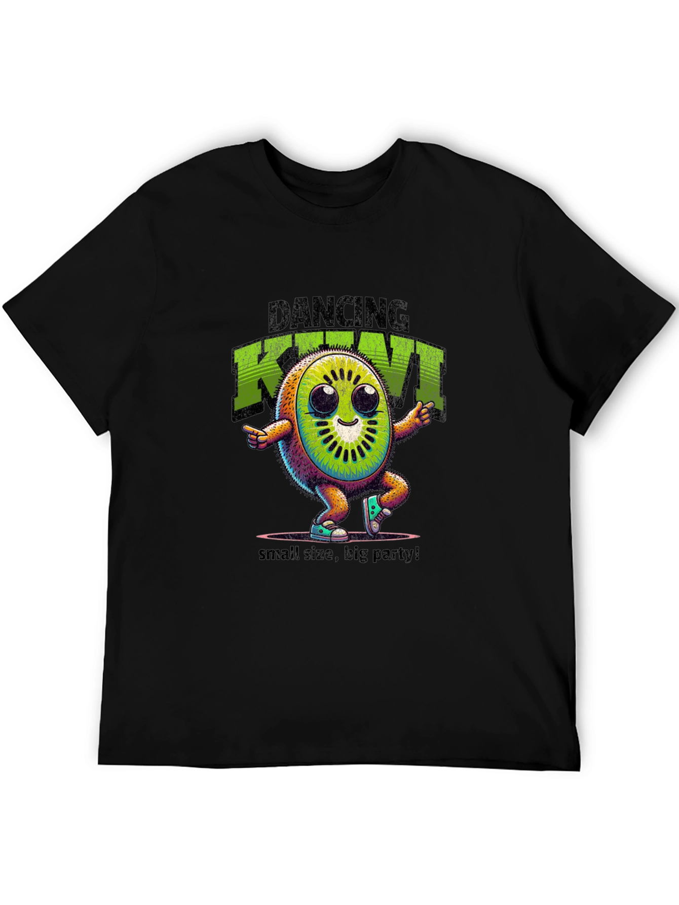 Black Dancing Kiwi Graphic Tee - Small Size, Big Party! view 5