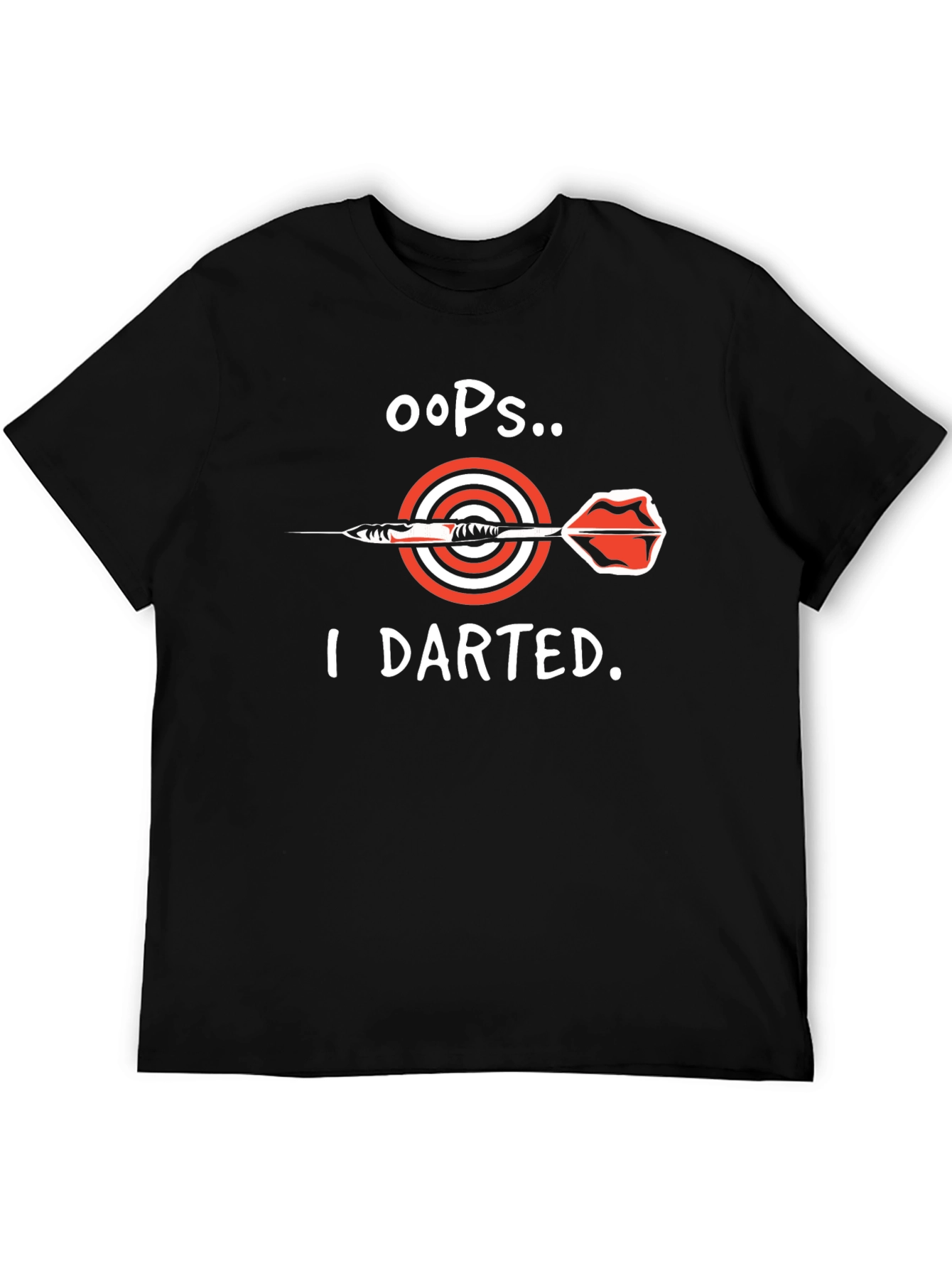 Black Oops I Darted T-Shirt - Dart Bullseye Tee view 5