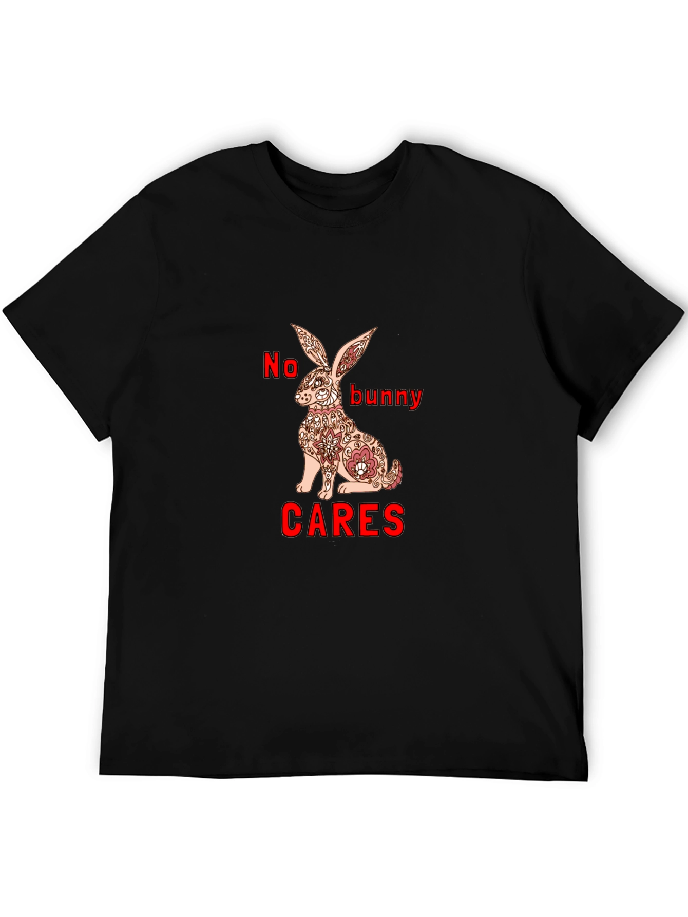 Black No Bunny Cares Black Graphic Tee view 5