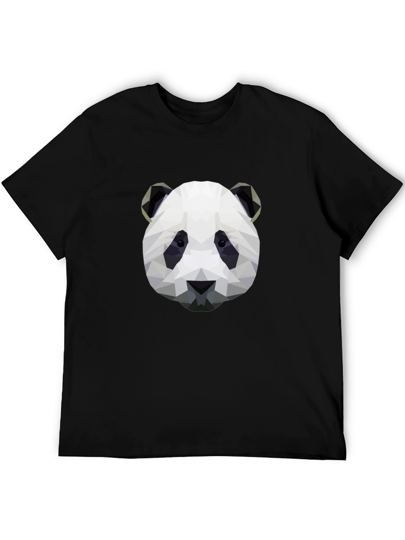 Geometric Panda Graphic T-Shirt - Black - 5