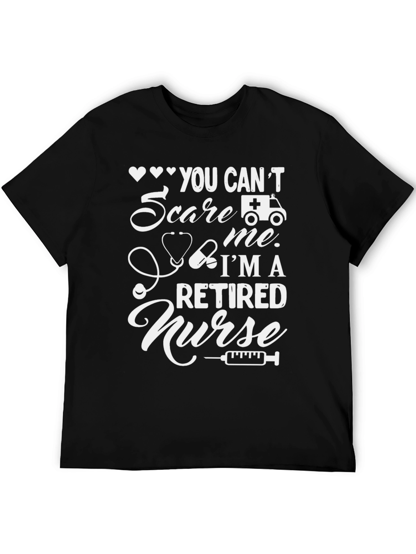 Black Retired Nurse T-Shirt: You Can't Scare Me view 5