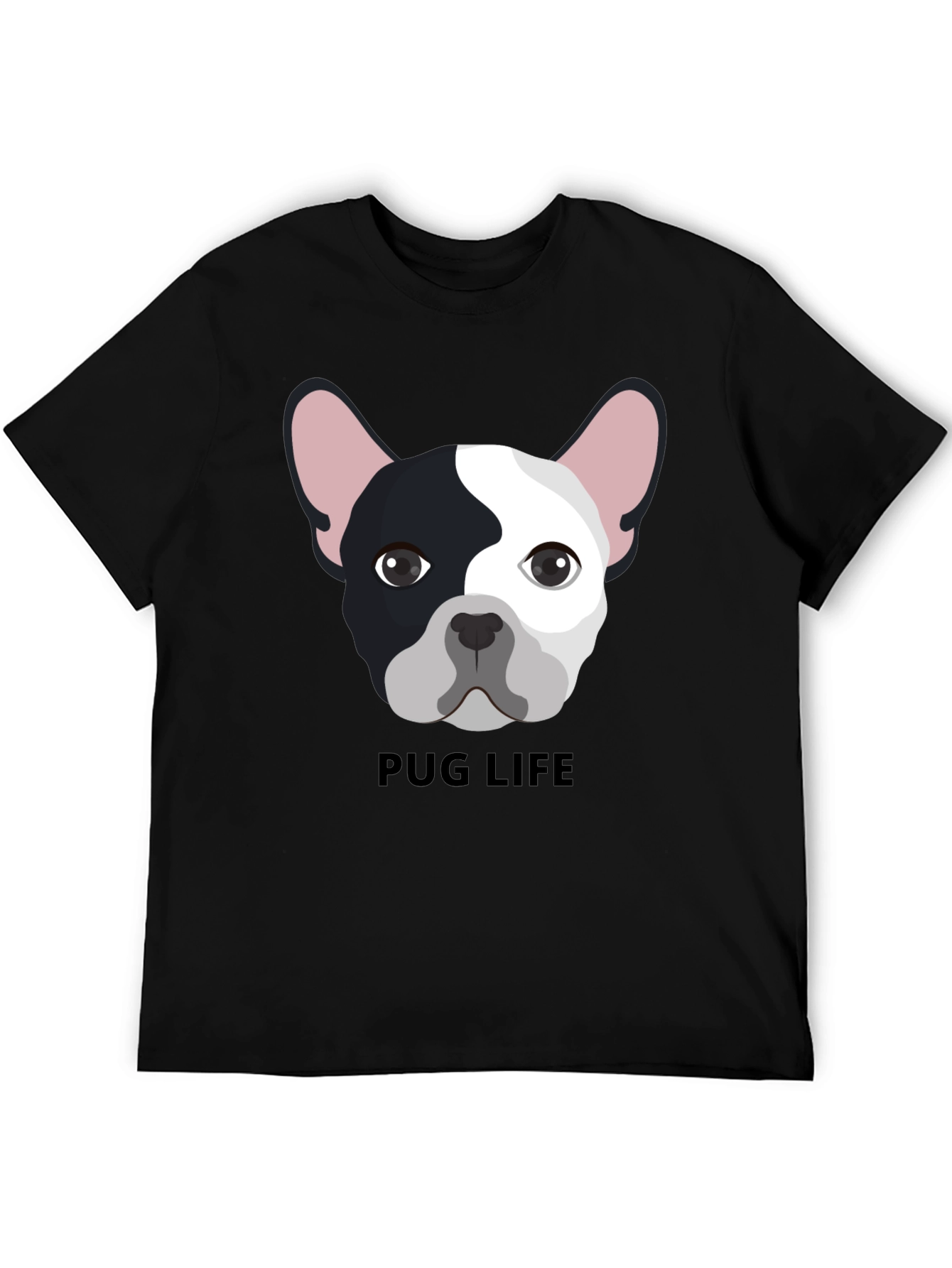 Black Pug Life Graphic Tee - Black Cotton T-Shirt view 5