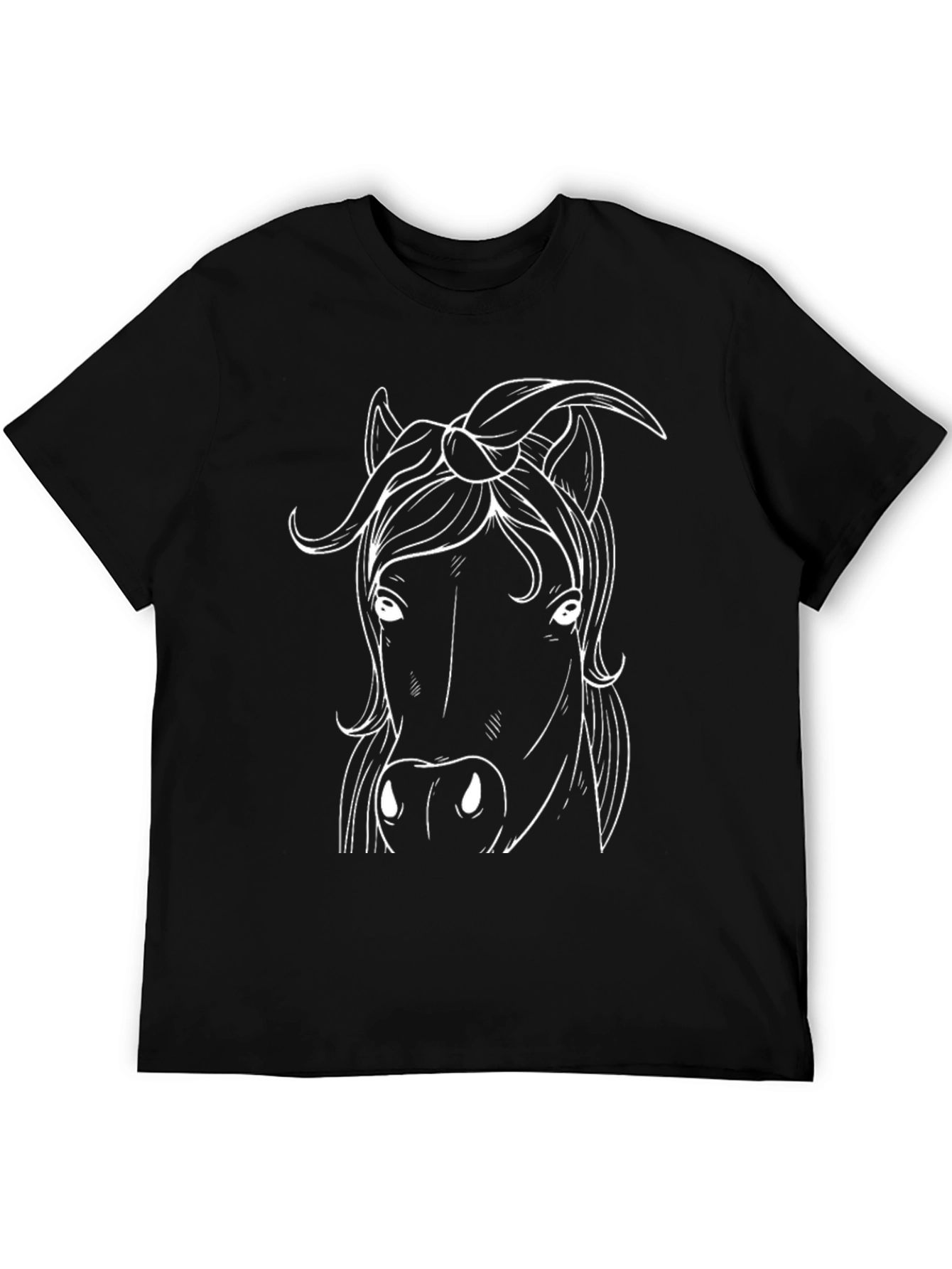 Black Horse Graphic Tee - Black Unisex T-Shirt view 5