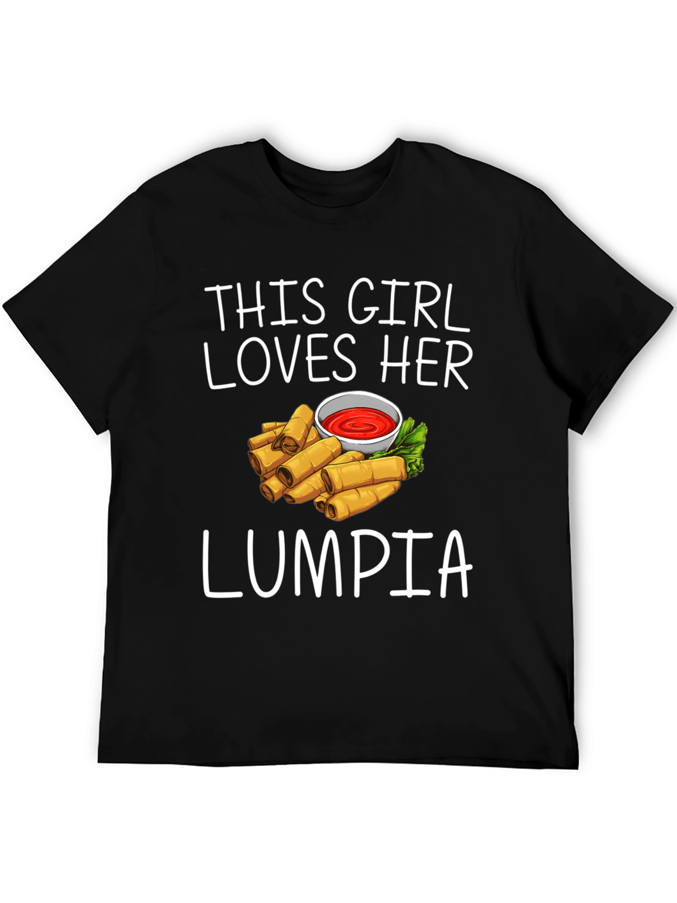 Black Funny Lumpia Lover T-Shirt view 5