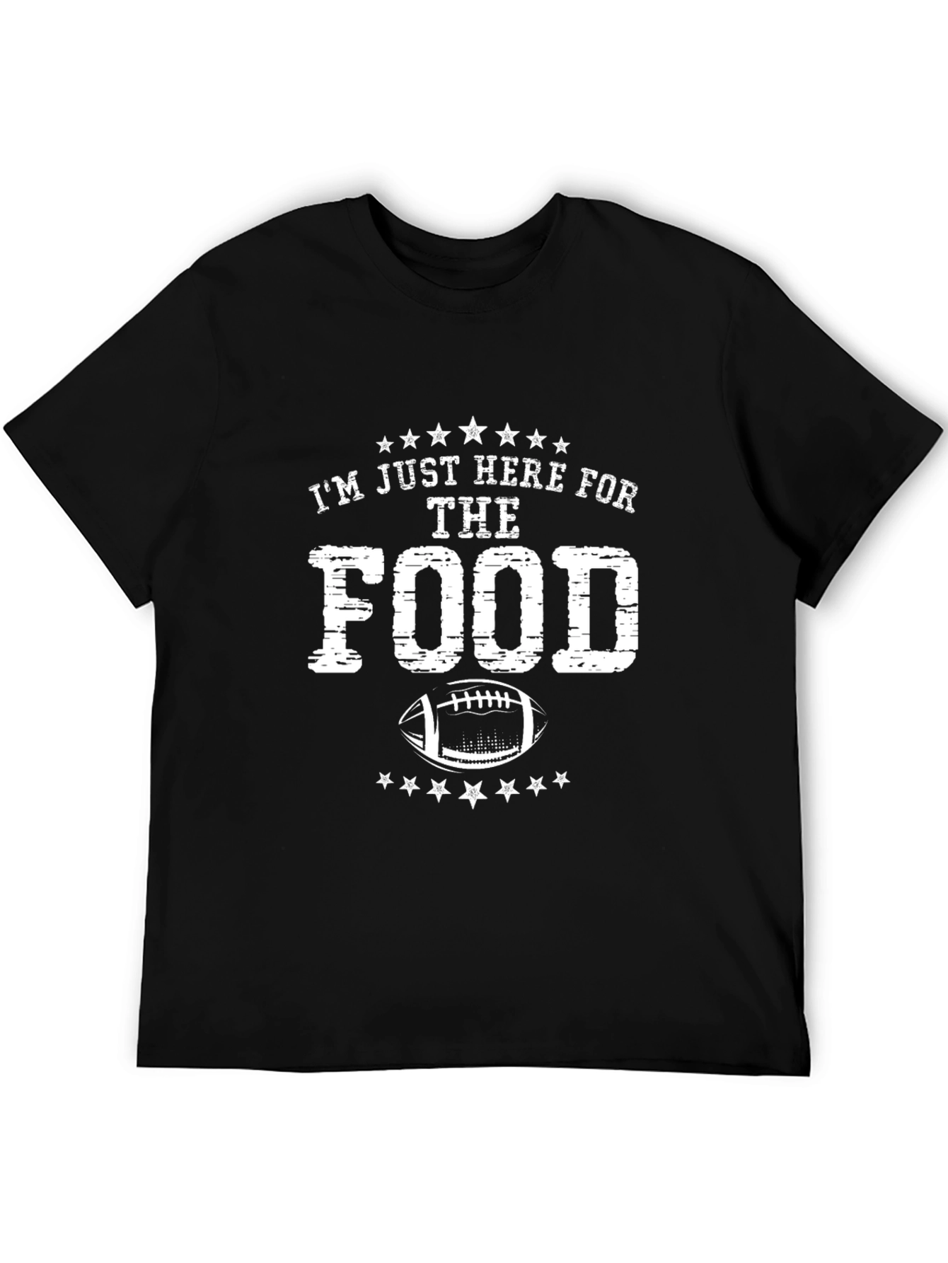 Black I'm Just Here for the Food Football T-Shirt view 5