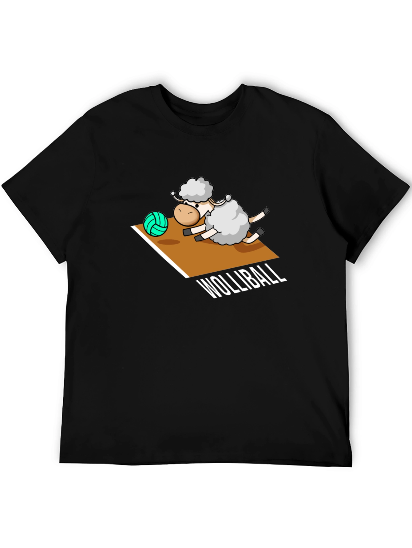 Black Wolliball Sheep Graphic T-Shirt view 5