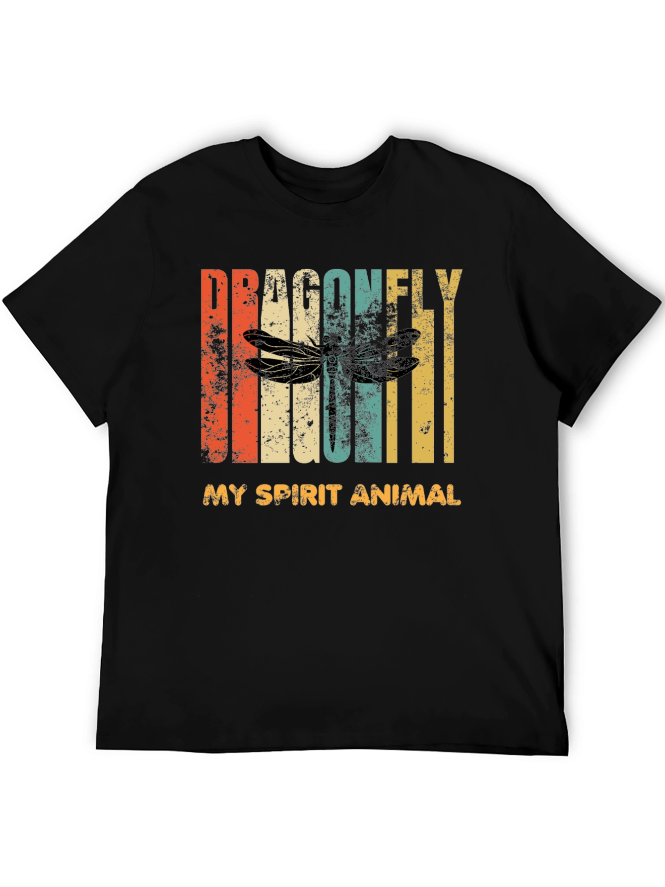 Black Dragonfly Spirit Animal Graphic T-Shirt - Vintage Style view 5
