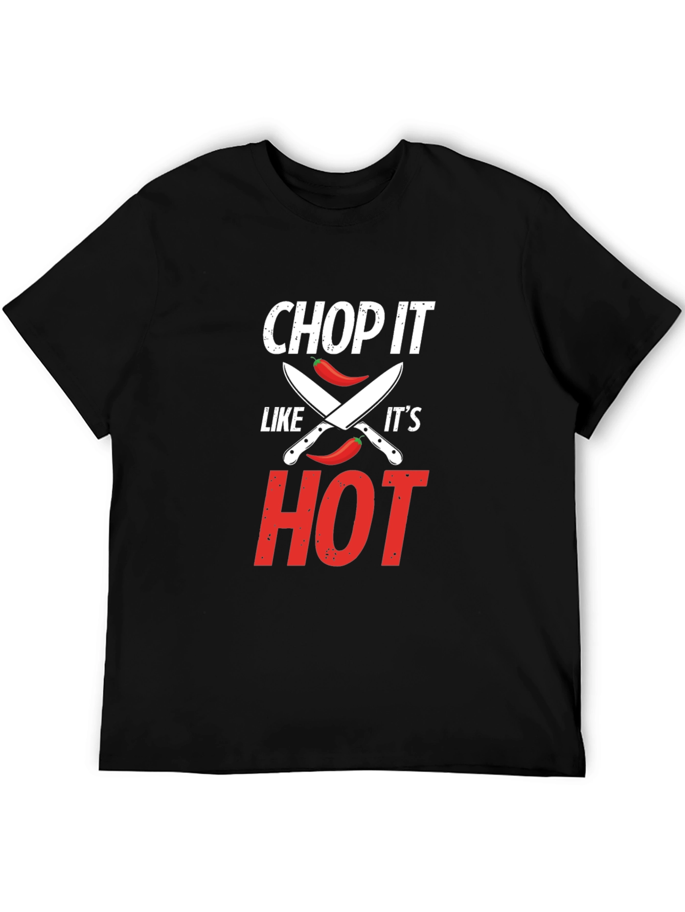 Black Chop It Like It's Hot T-Shirt - Foodie Gift view 5