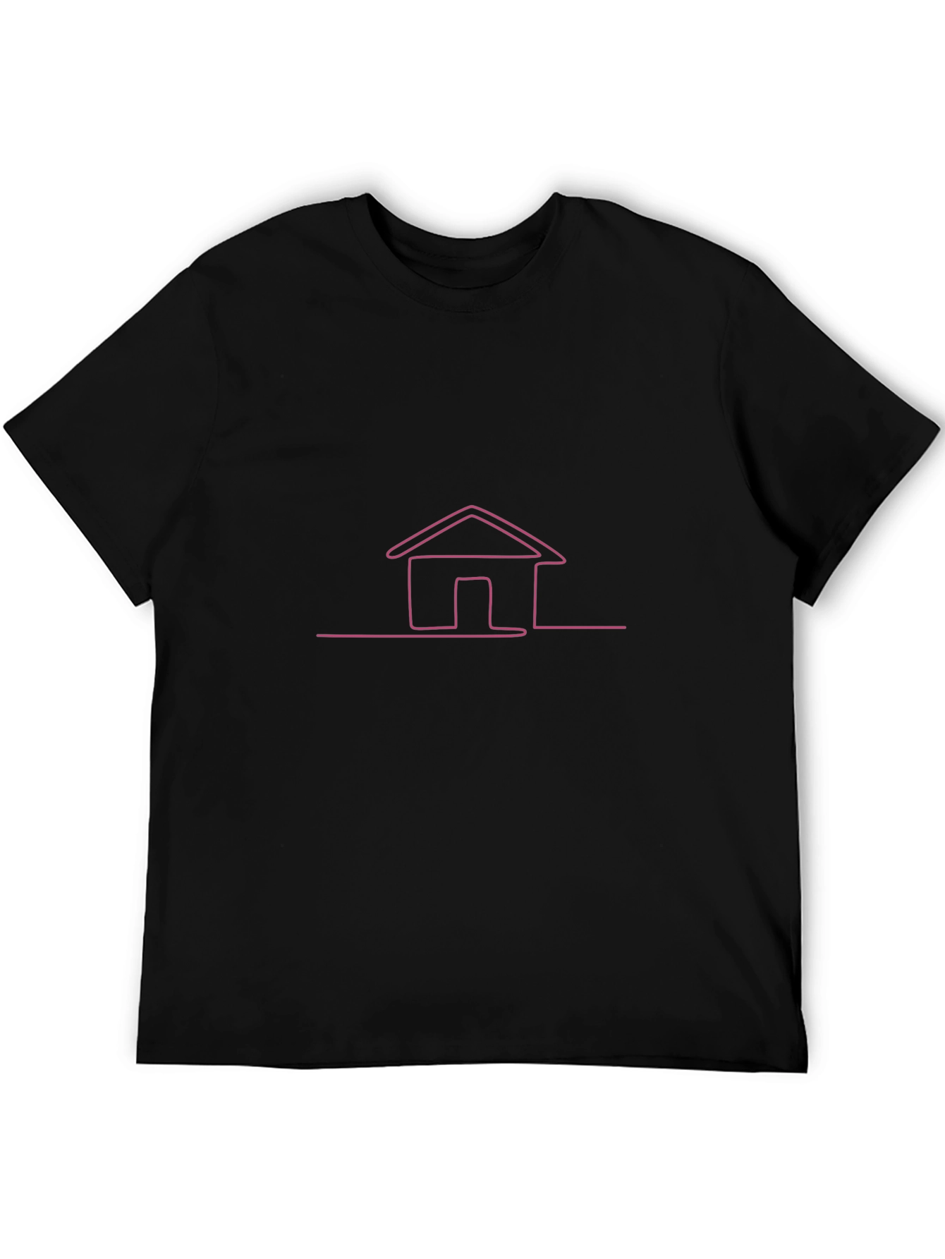 Black Minimalist Home Line Art Black Tee view 5