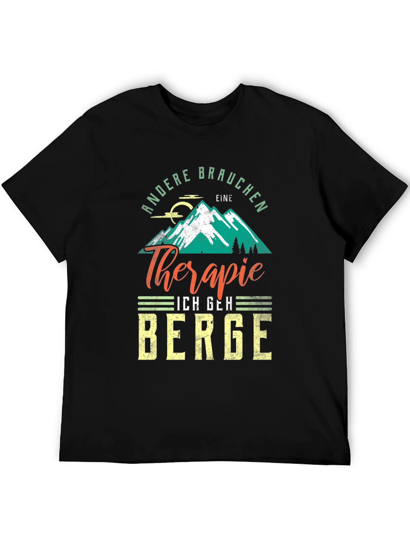 Black Mountains are My Therapy T-Shirt - Black view 5