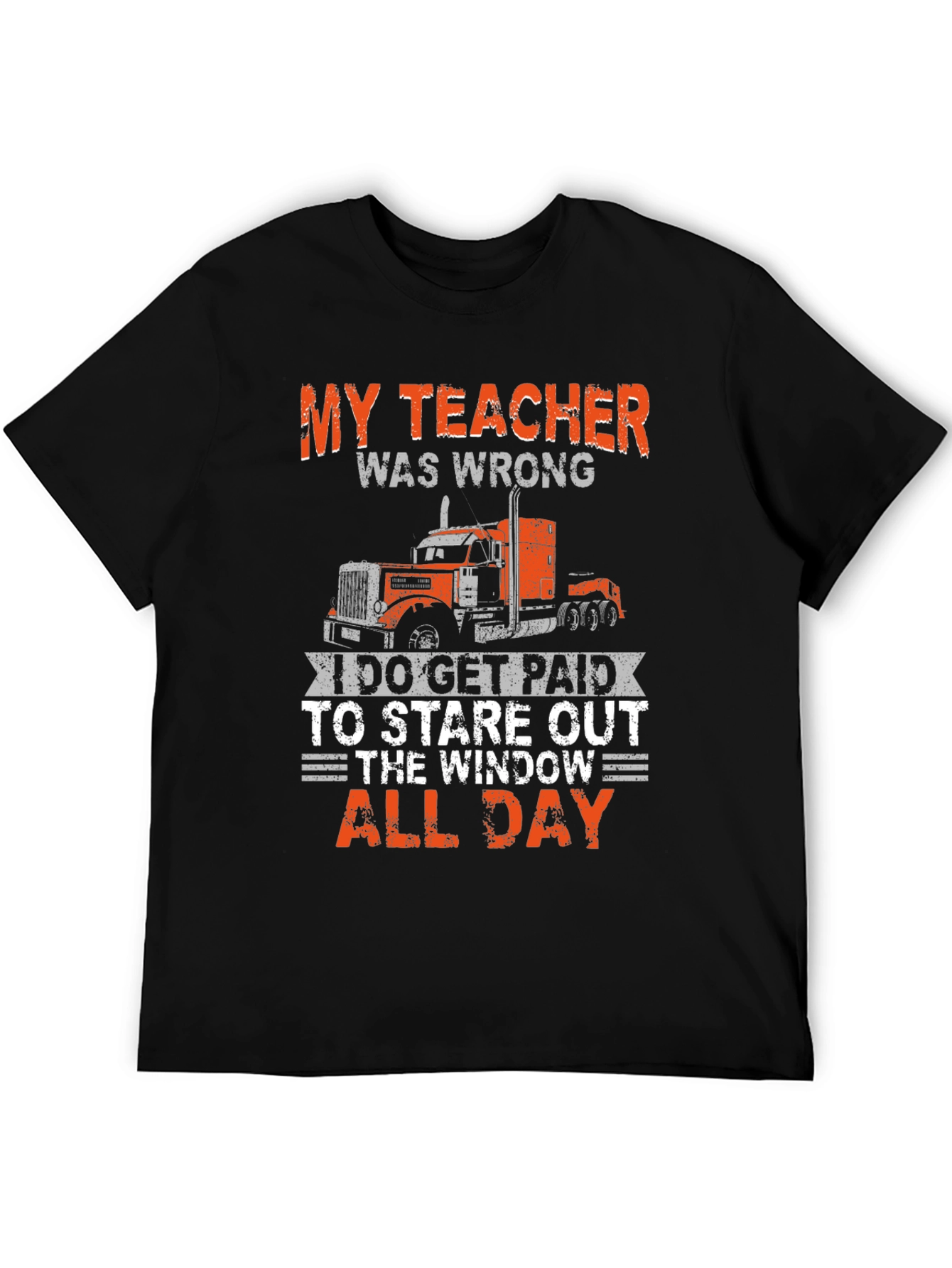 Black Trucker T-Shirt: My Teacher Was Wrong view 5