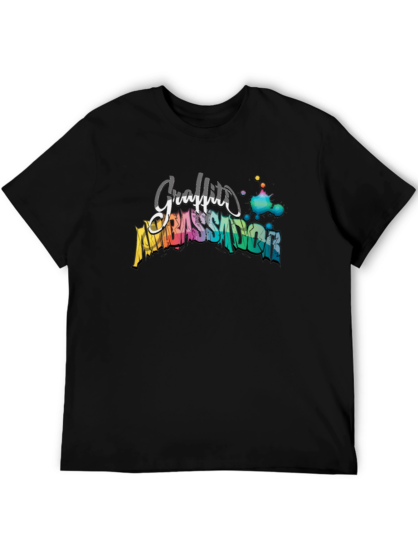 Black Graffiti Ambassador Black T-Shirt - Artistic Design view 5