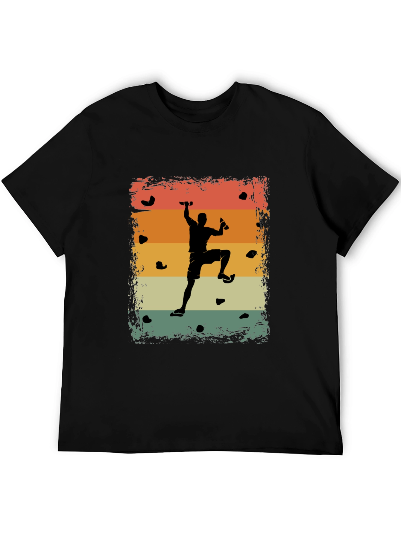 Black Retro Rock Climber T-Shirt - Black view 5
