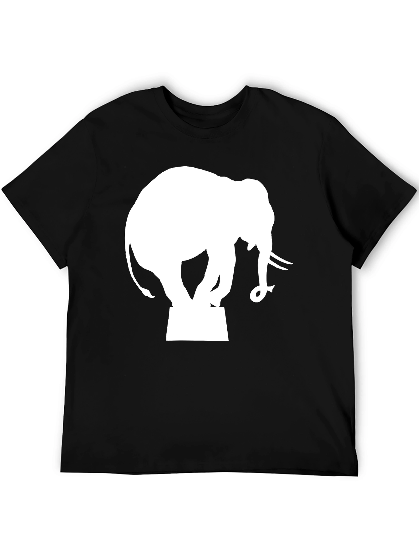 Black Elephant Silhouette Graphic Tee - Black view 5