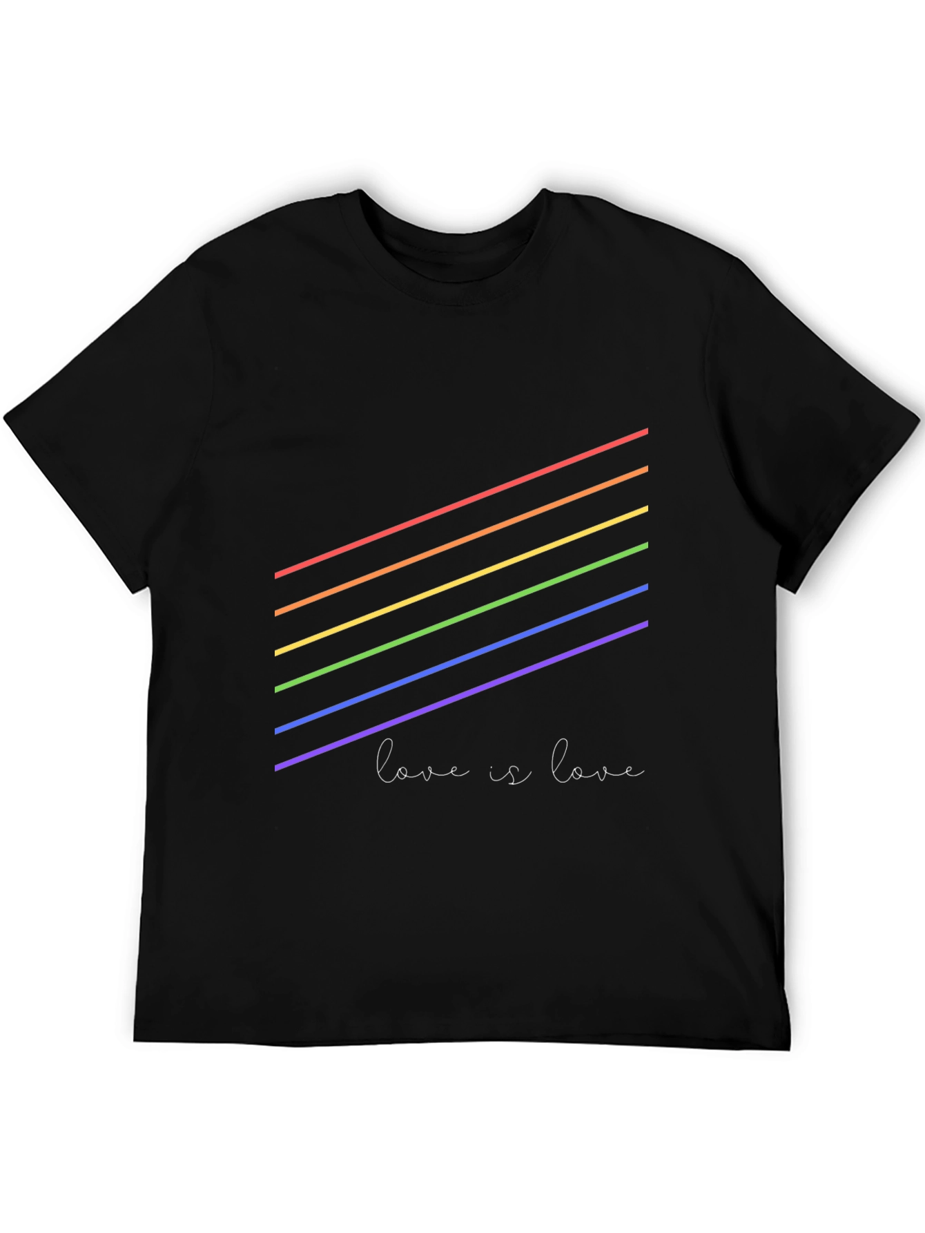 Pride Rainbow 'Love is Love' Black T-Shirt - 5