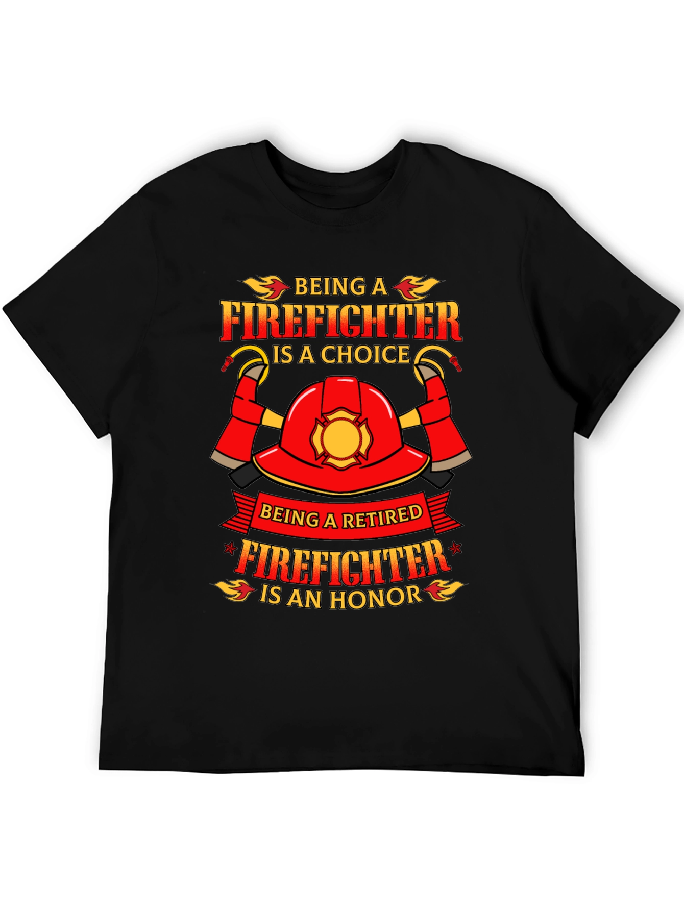 Black Firefighter Retirement Honor T-Shirt view 5