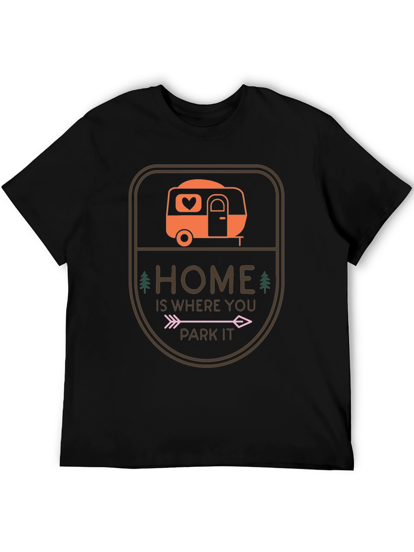 Black Home Is Where You Park It Camping T-Shirt view 5