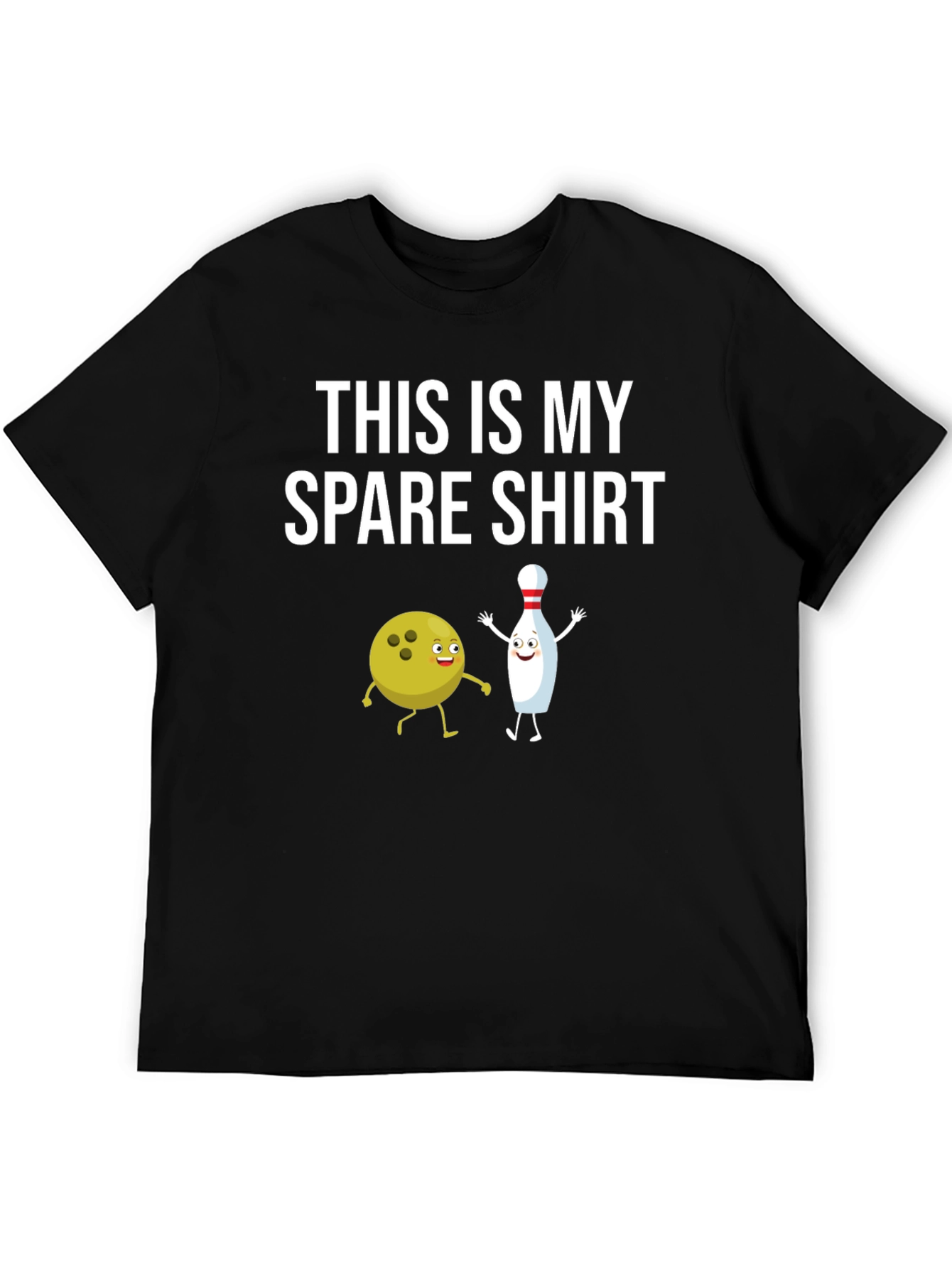 Black Bowling Spare T-Shirt - Funny Bowling Apparel view 5