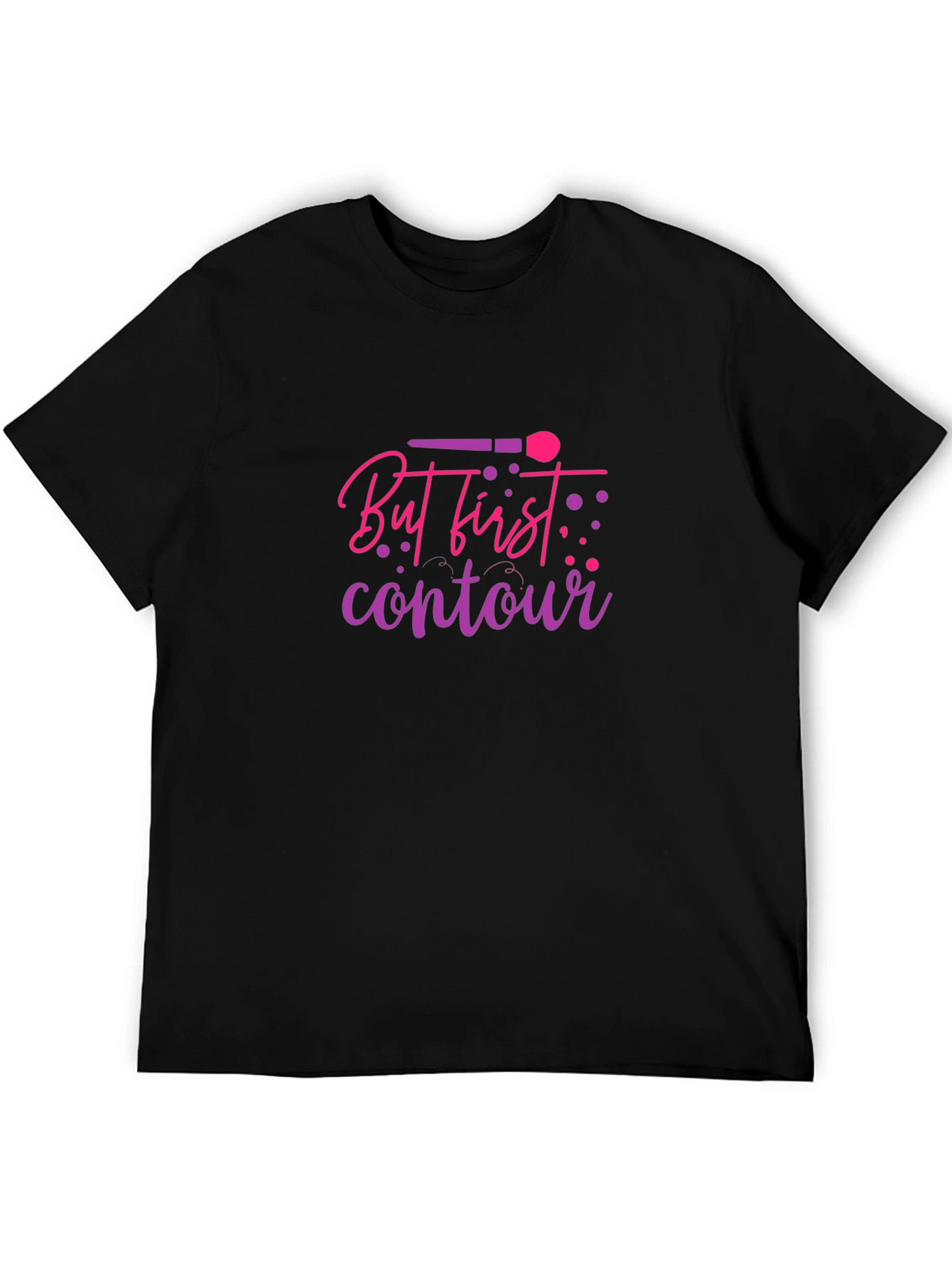 Black But First Contour Black Graphic Tee view 5